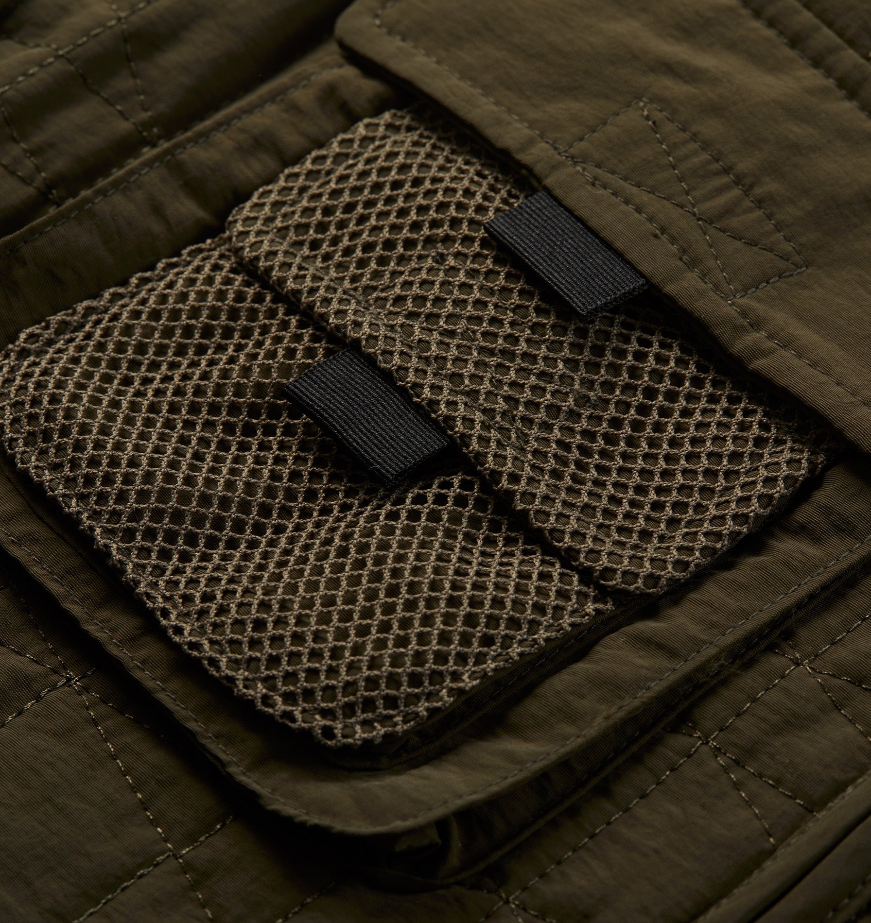 Quilted Utility Vest - Army Green
