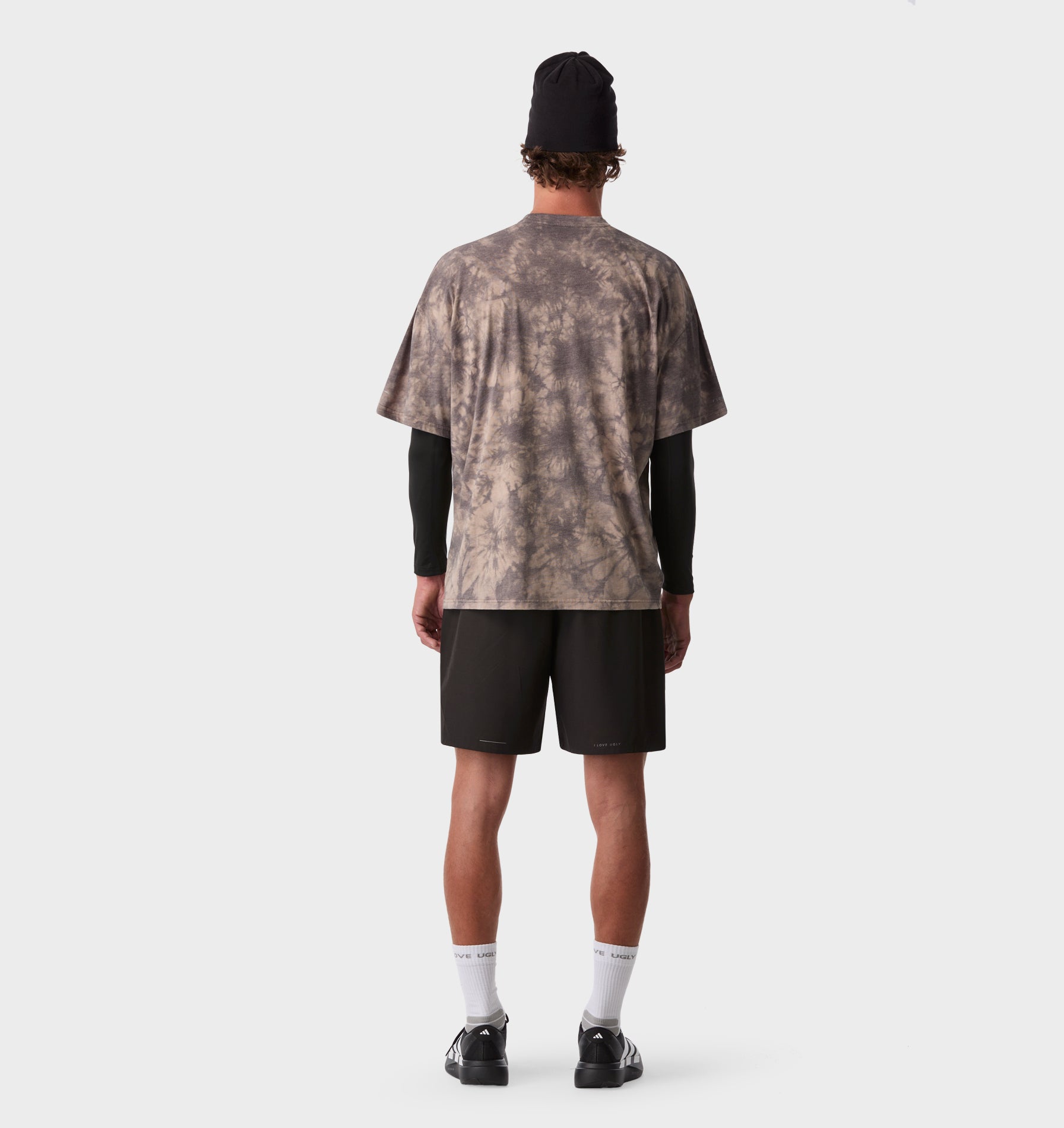 Active Cotton Box Tee - Brown Tie Dye