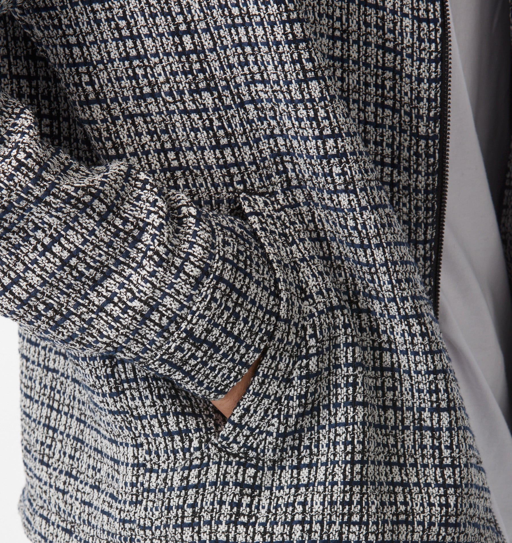 Boucle Poker Jacket - Blue/White