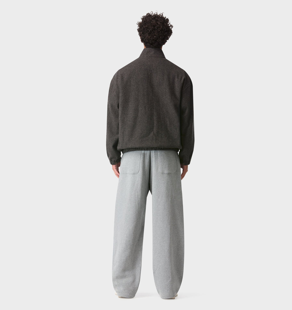 Funnel Neck Jacket - Charcoal Tweed