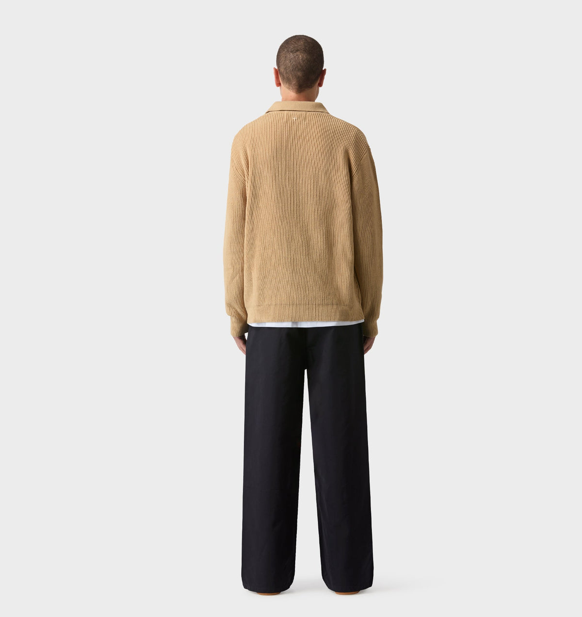Knit LS Polo - Smokey Mustard