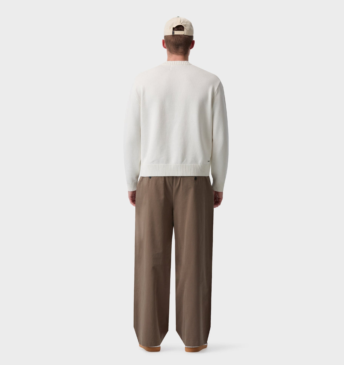 Cotton Albert Pleated Pant - Mushroom