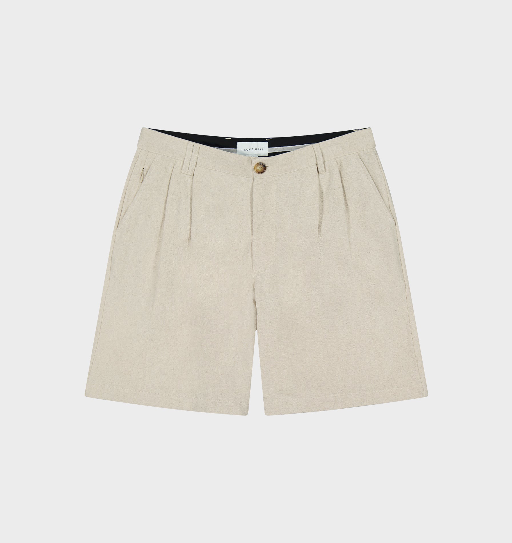 Linen Quincy Pleated Short - Bone