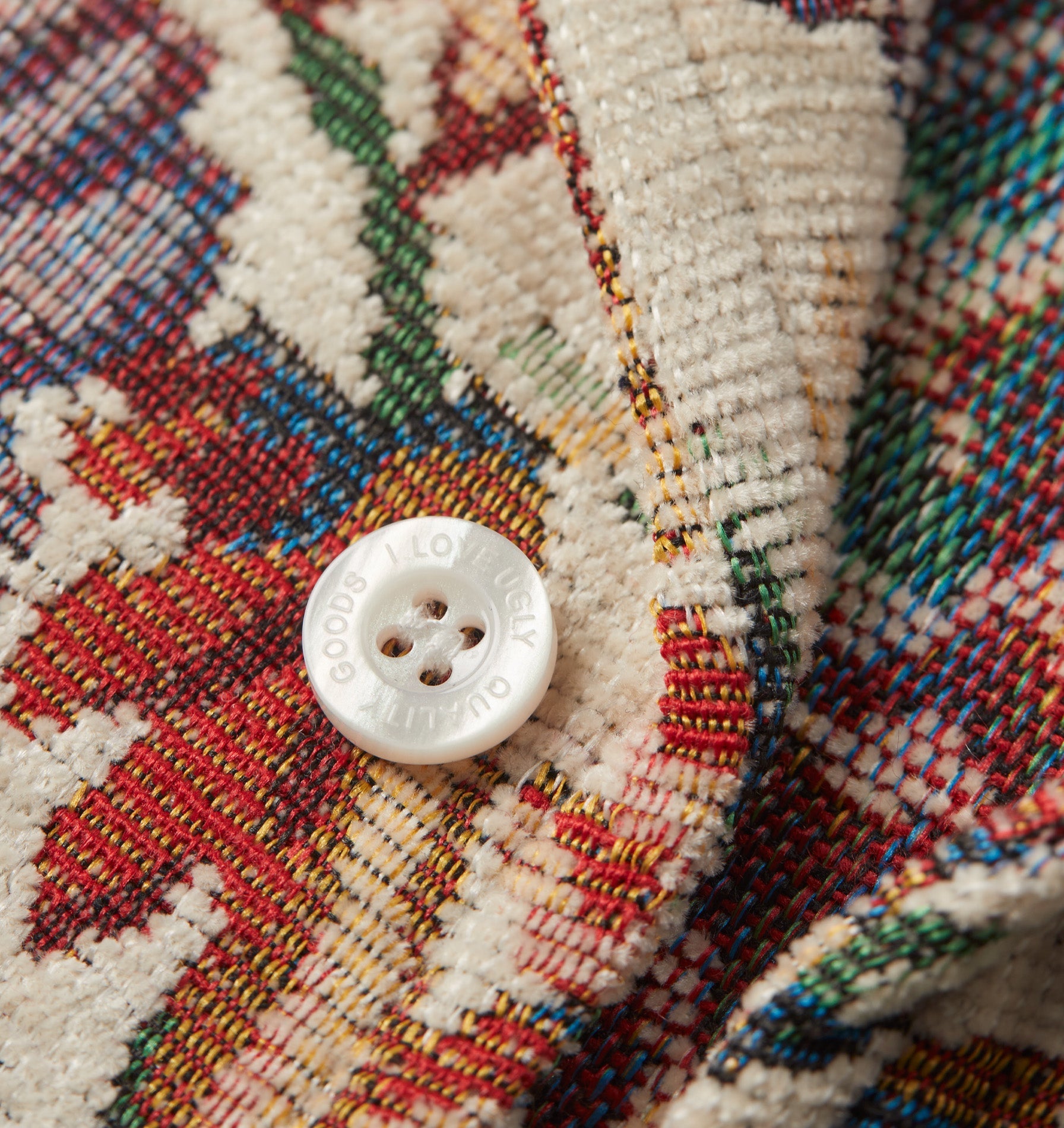 Floral Box Cuban Collar Shirt - Cream Floral