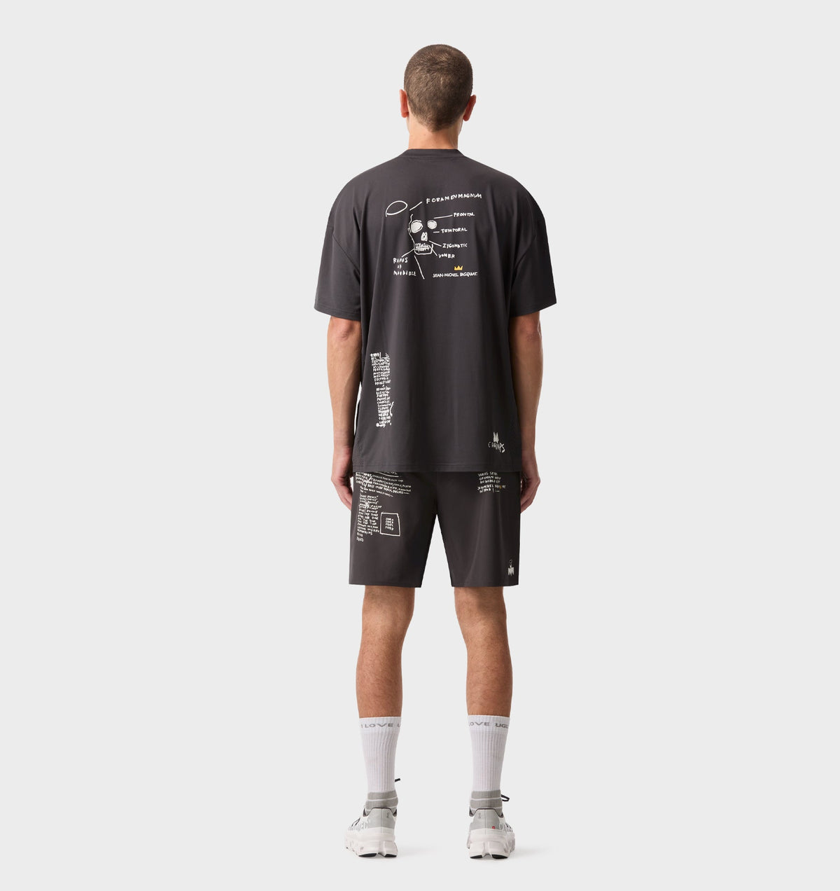 Basquiat Scribble Active Box Tee - Charcoal