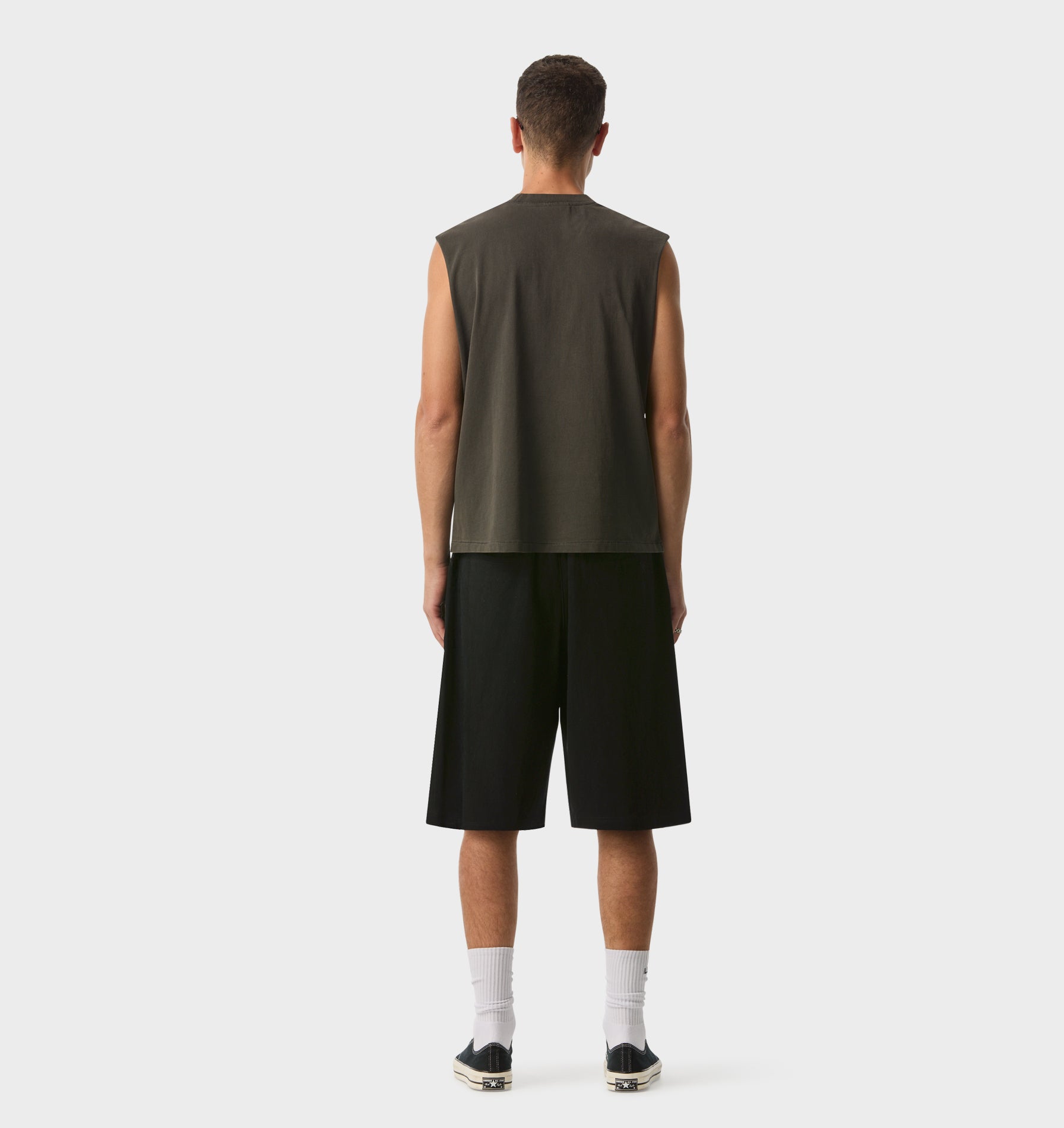 Linen Alby Pleated Short - Black