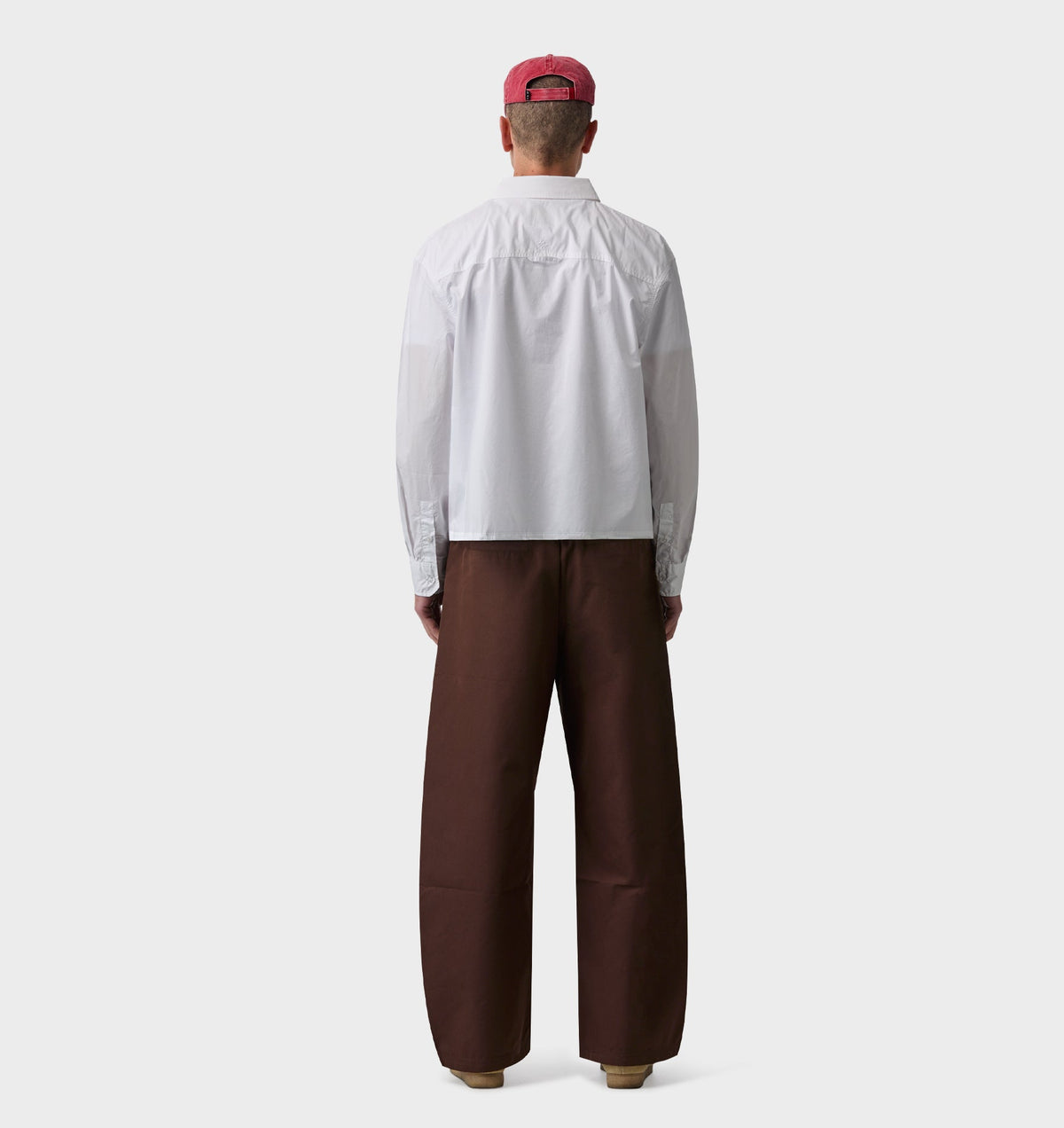 Crop LS Shirt - White Poplin
