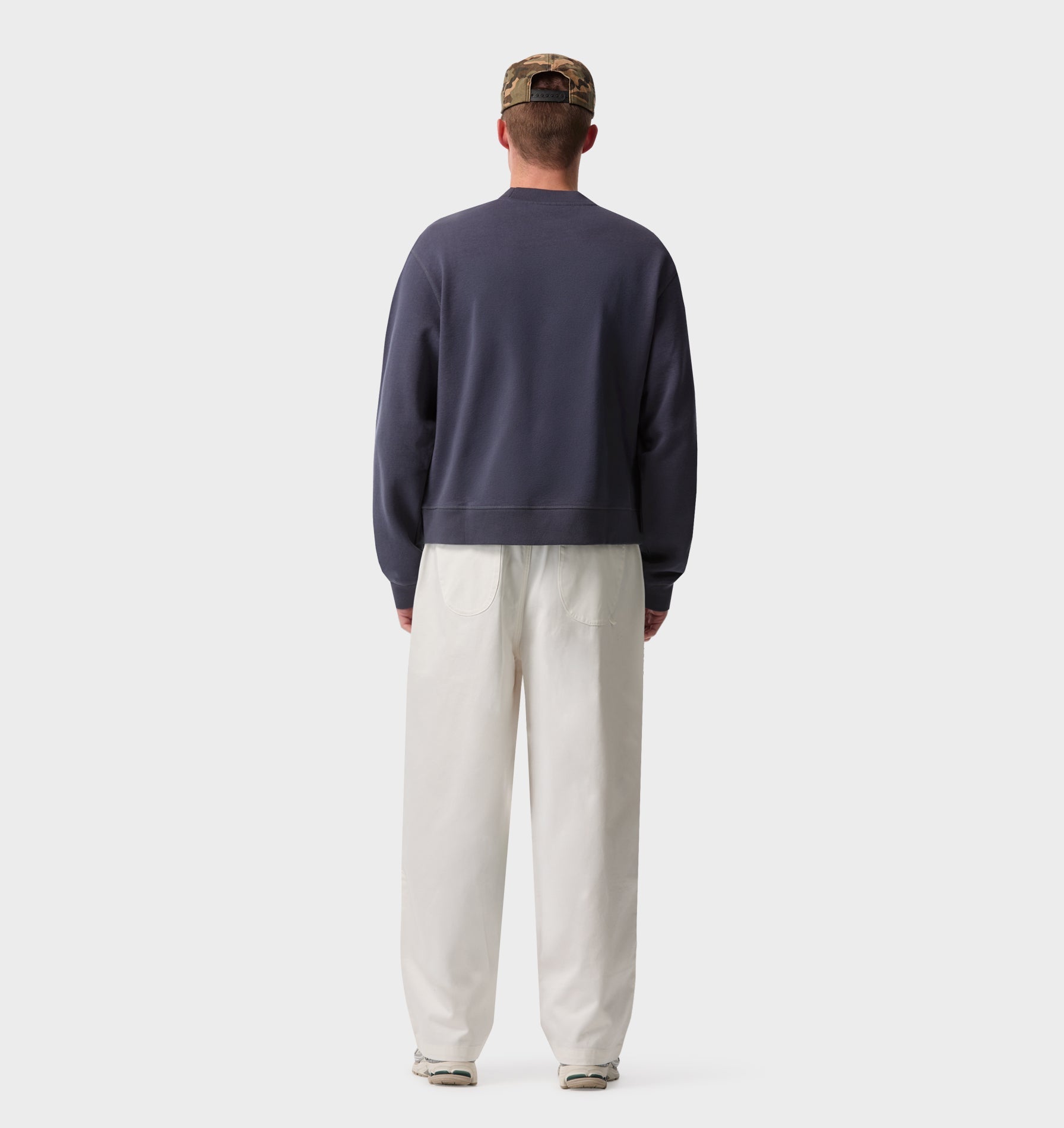 Crop Oversized Crew - Indigo