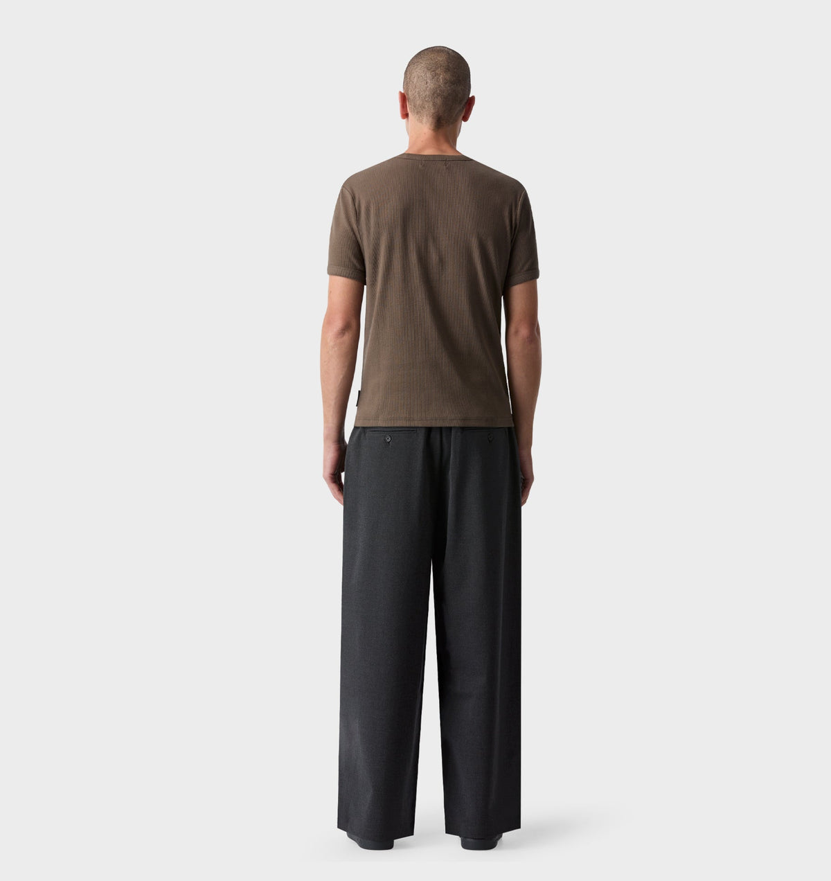 Ribbed Slim Tee - Smoke Moss