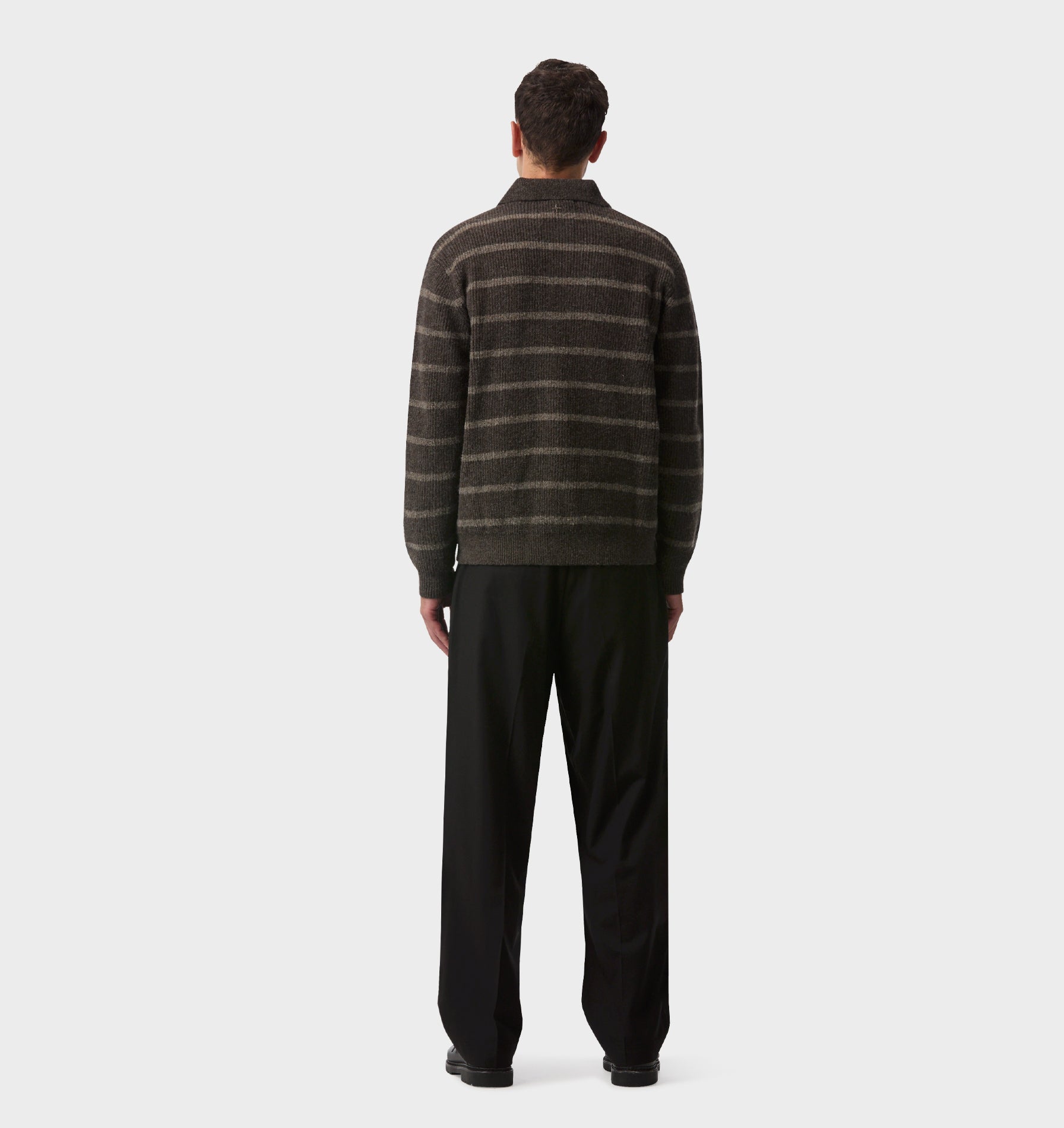 Knit Aldern Striped Pullover - Brown Stripe