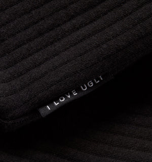 Textured Crop Box Hood - Black