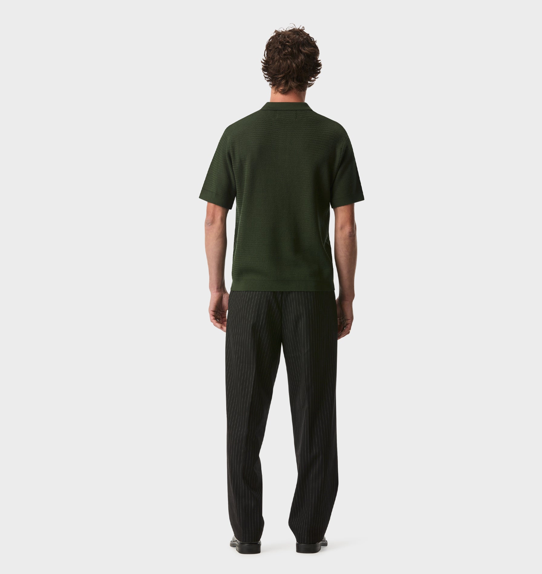 Ronan SS Knit Polo - Dark Green
