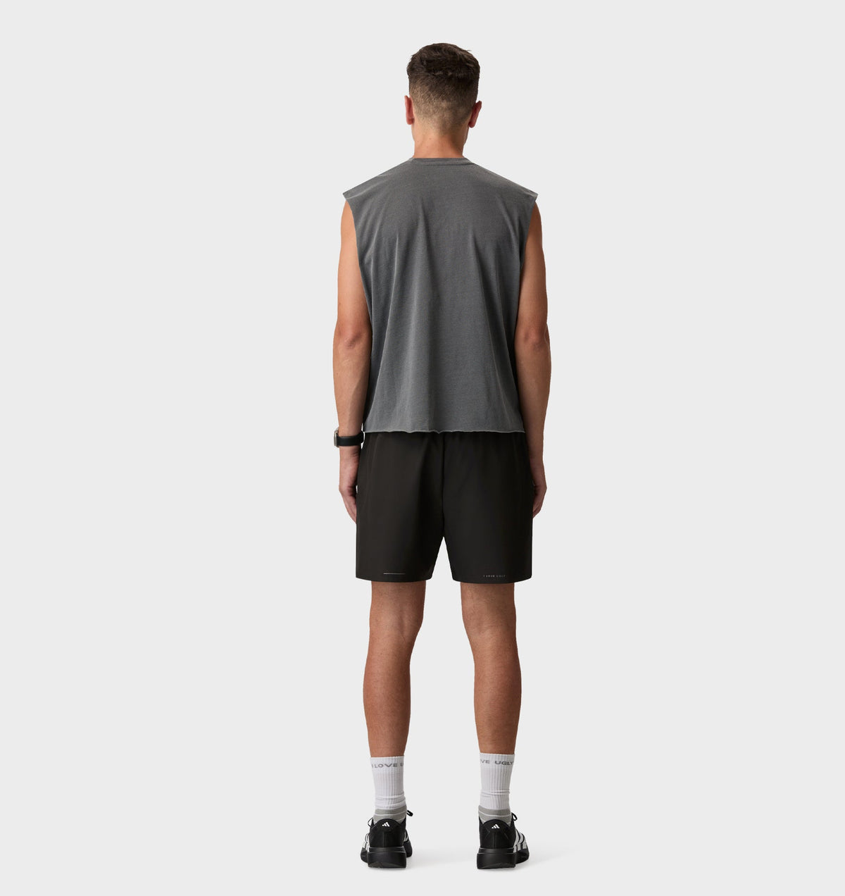 Skeleton Lewi Cropped Tank - Washed Black