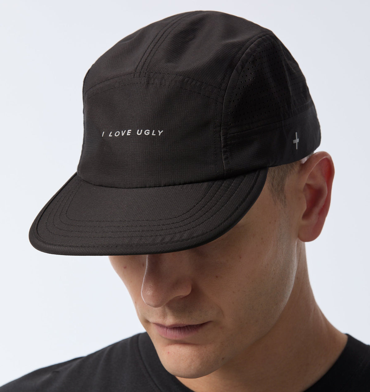 Active 5 Panel Cap - Black Crinkle