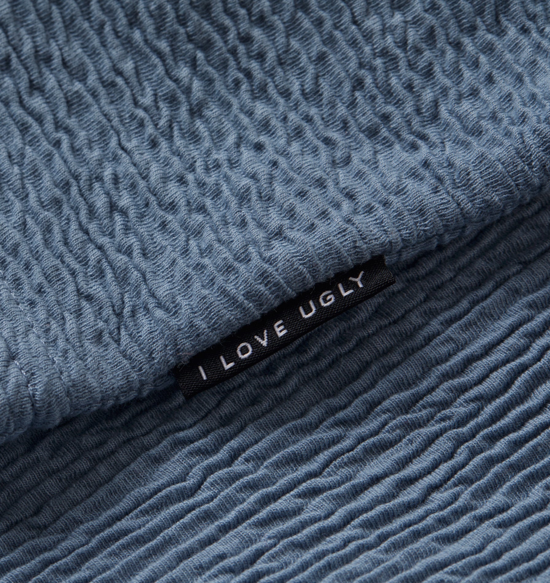 Ridged Lewi Crop Tee - Steel Blue