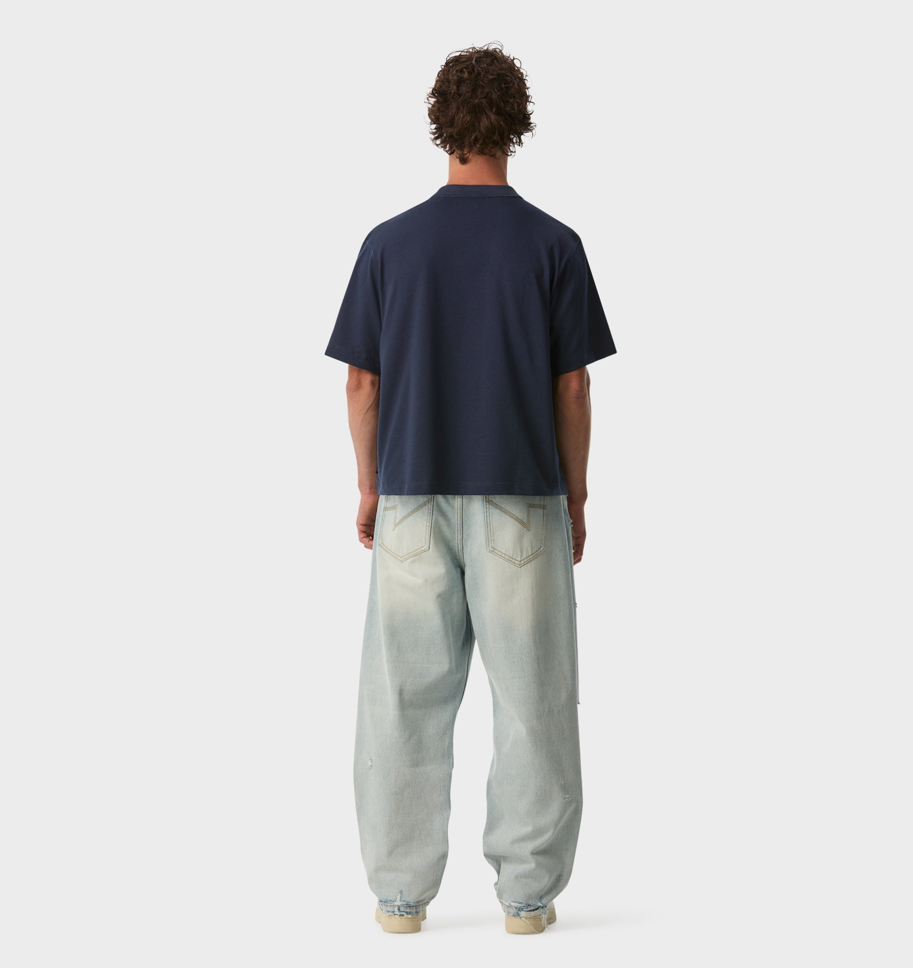 Crop Box Tee - Indigo