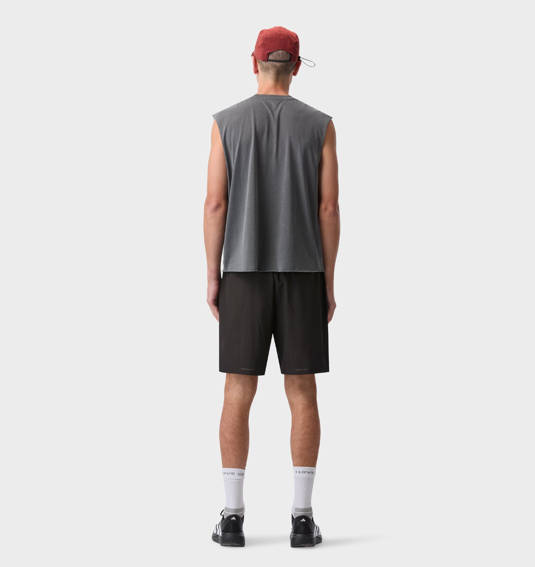 Skull Active Cotton Crop Tank - Washed Black