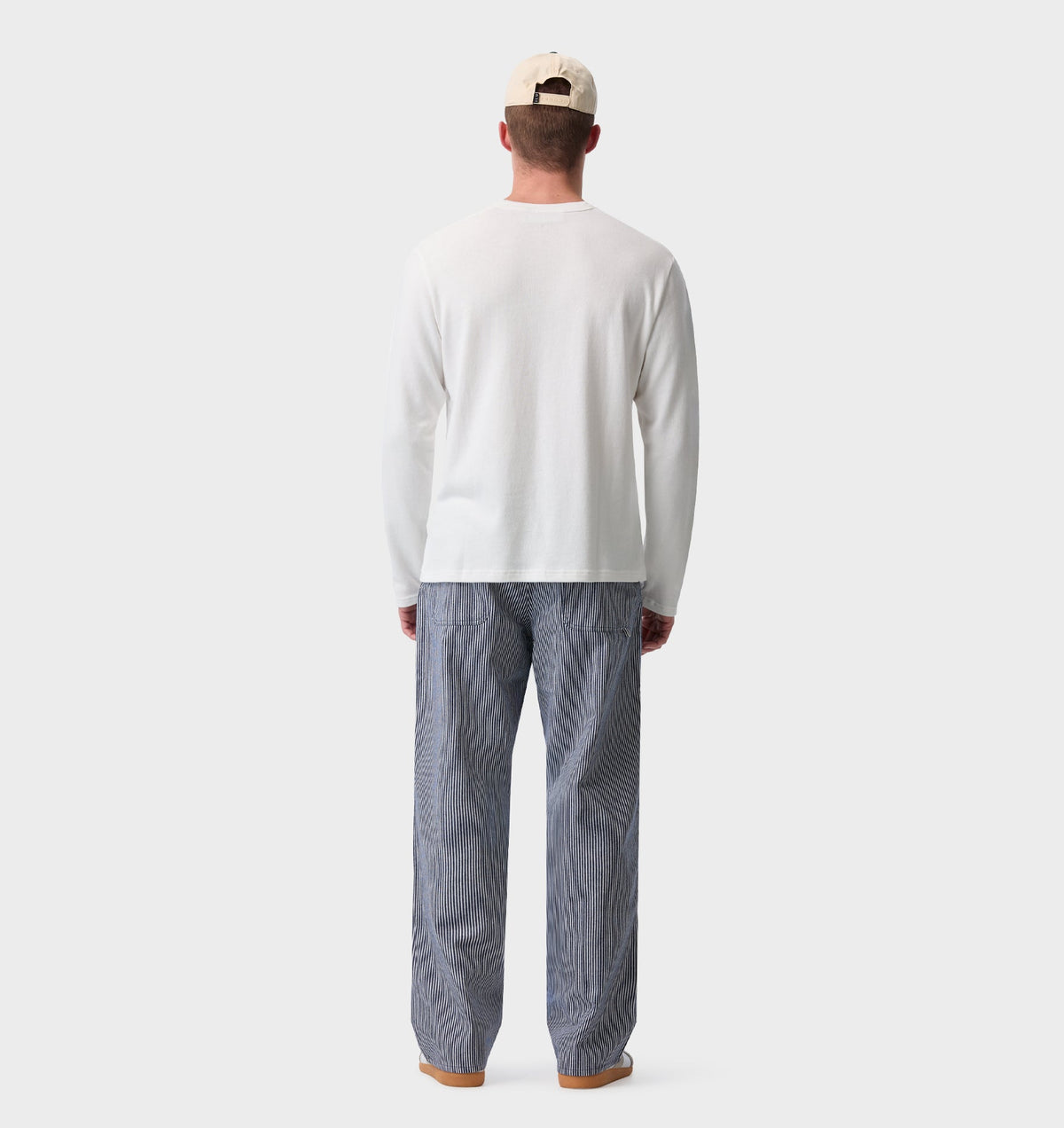 Edgar Wide Pant - Navy/ White Stripe