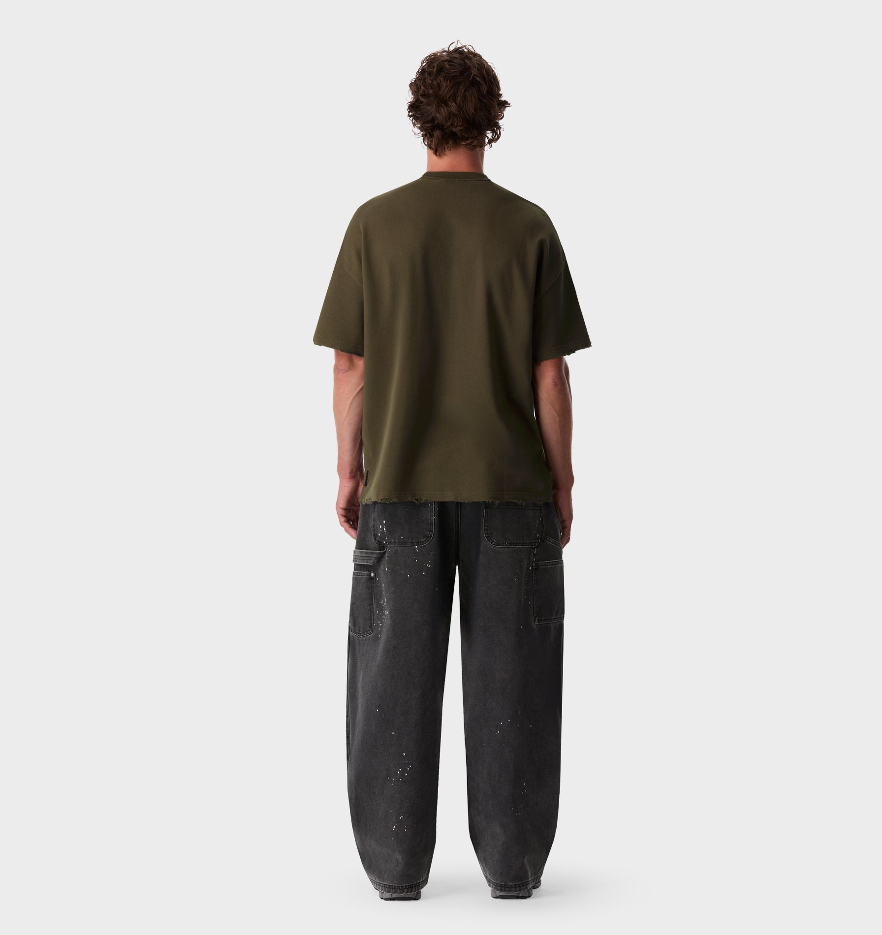 Raw Hem Heavy Box Tee 2.0 - Burnt Olive