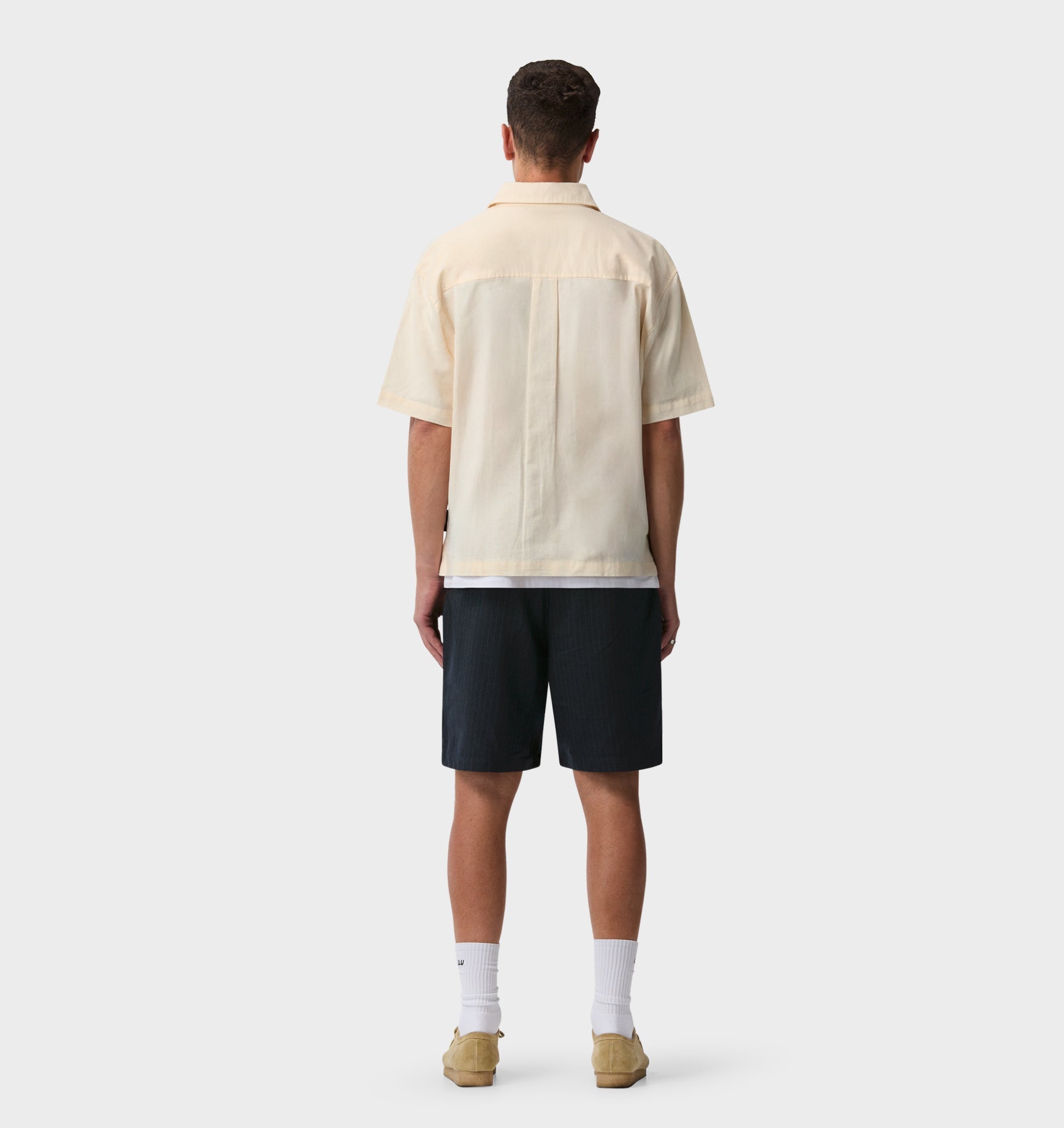 Linen Dawson Boxy SS Shirt - Bone