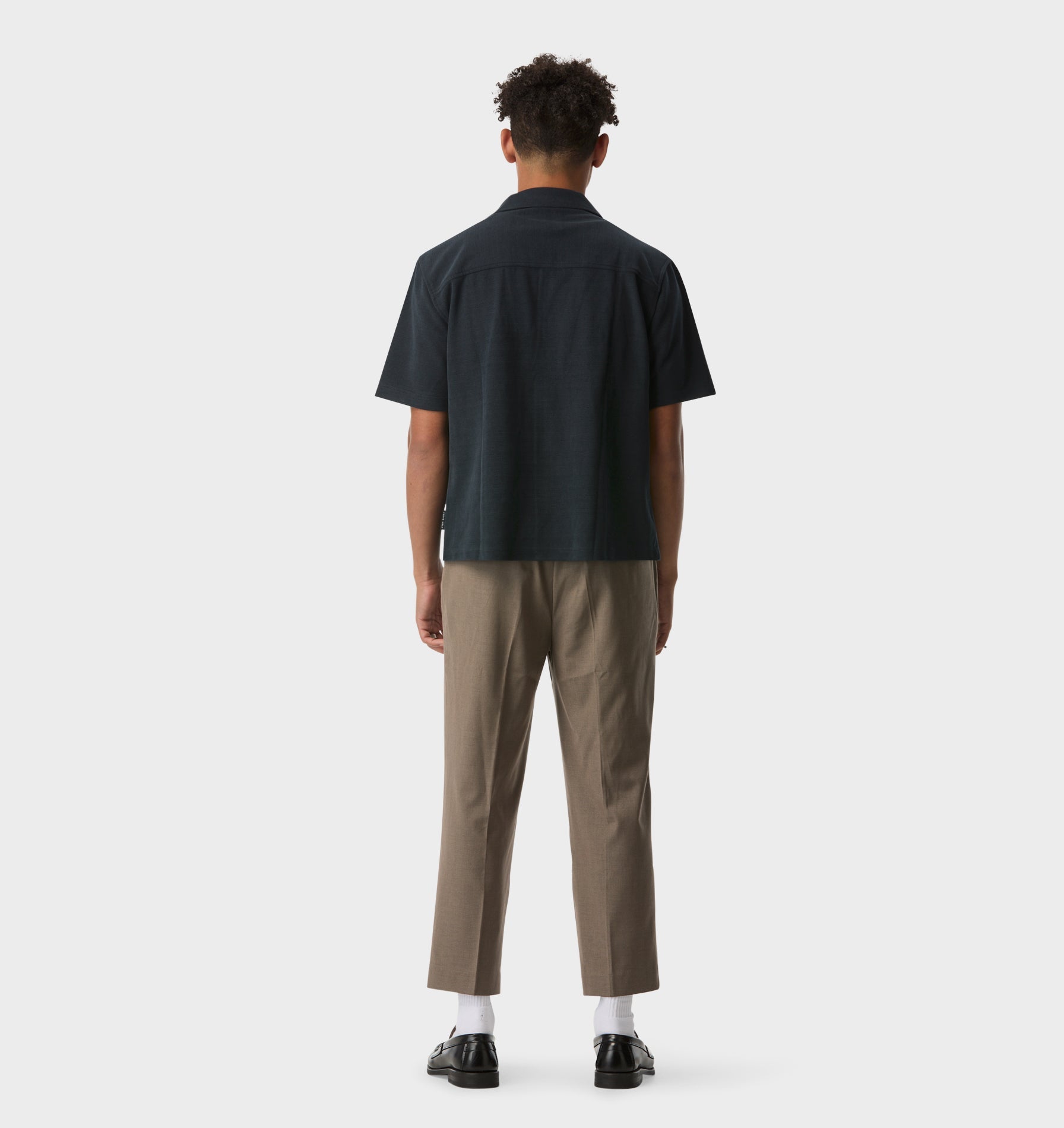 Waffle Box Cuban Collar SS Shirt - Dark Indigo