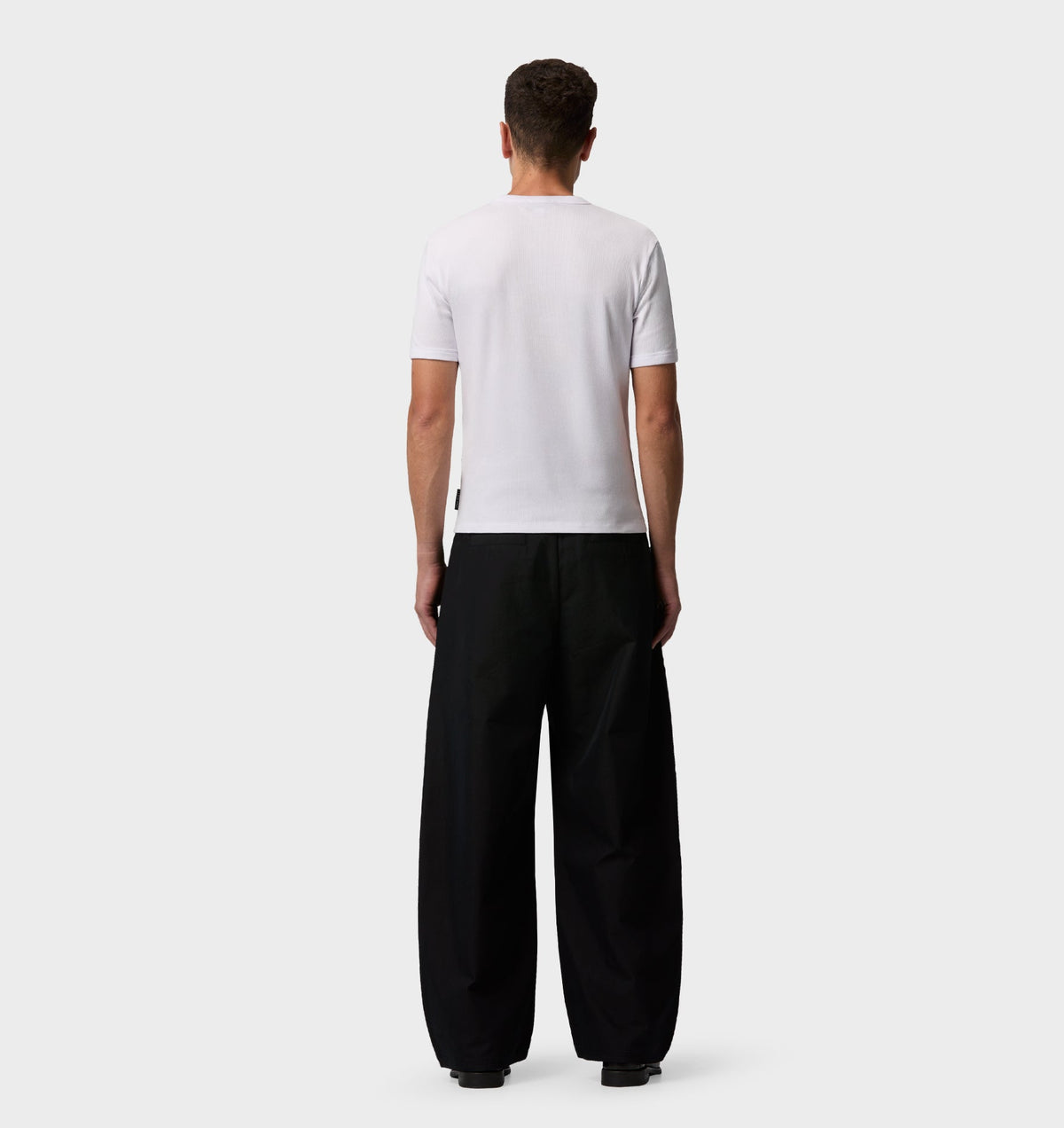 Ribbed Slim Tee - White