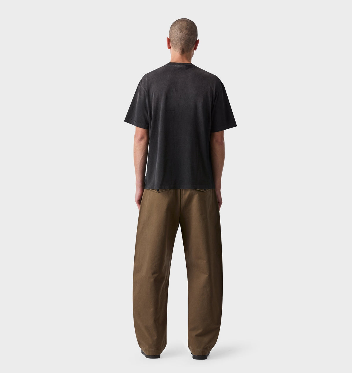 Belted Barrel Leg Pant - Moss