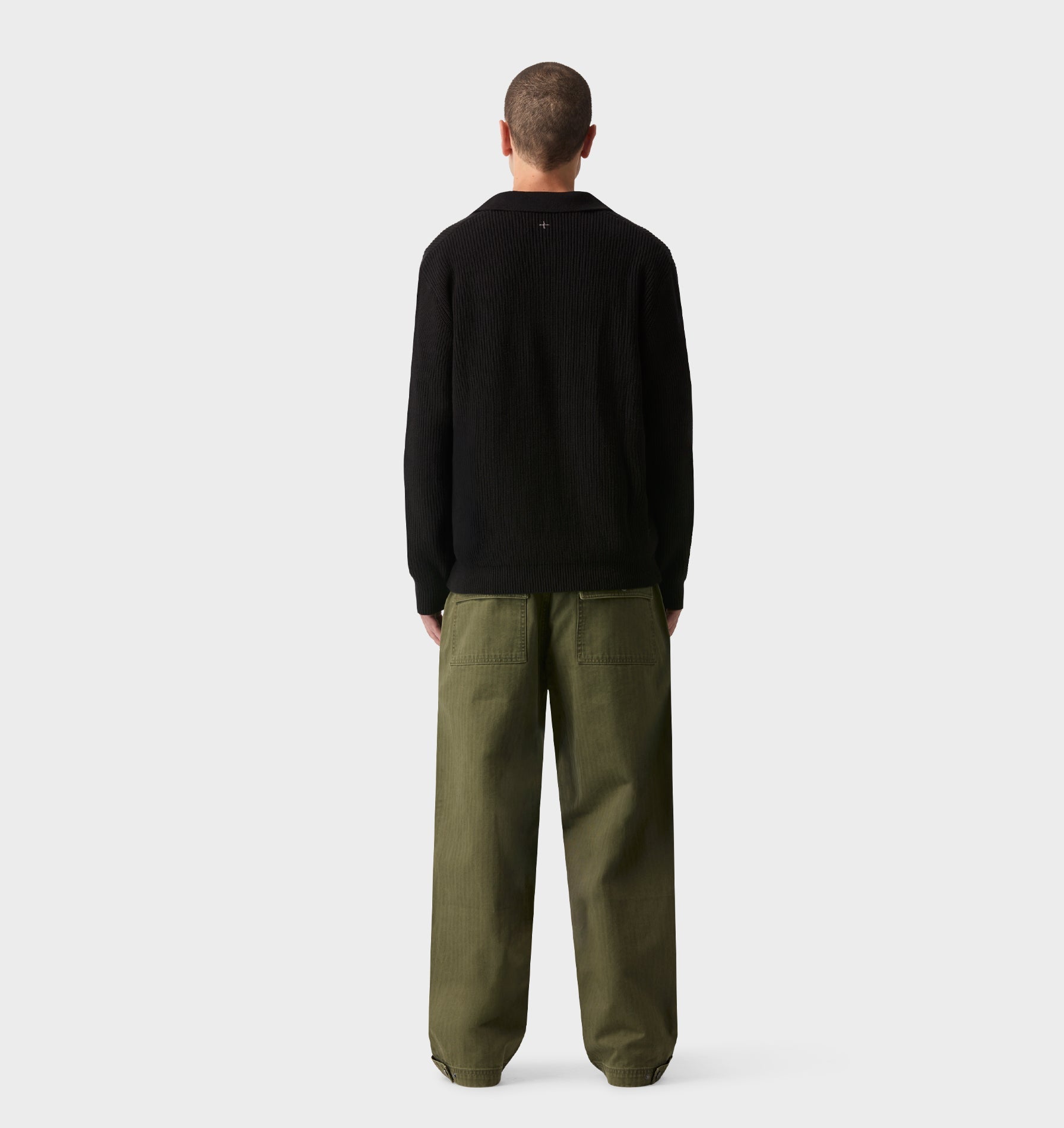 Knit LS Polo - Black