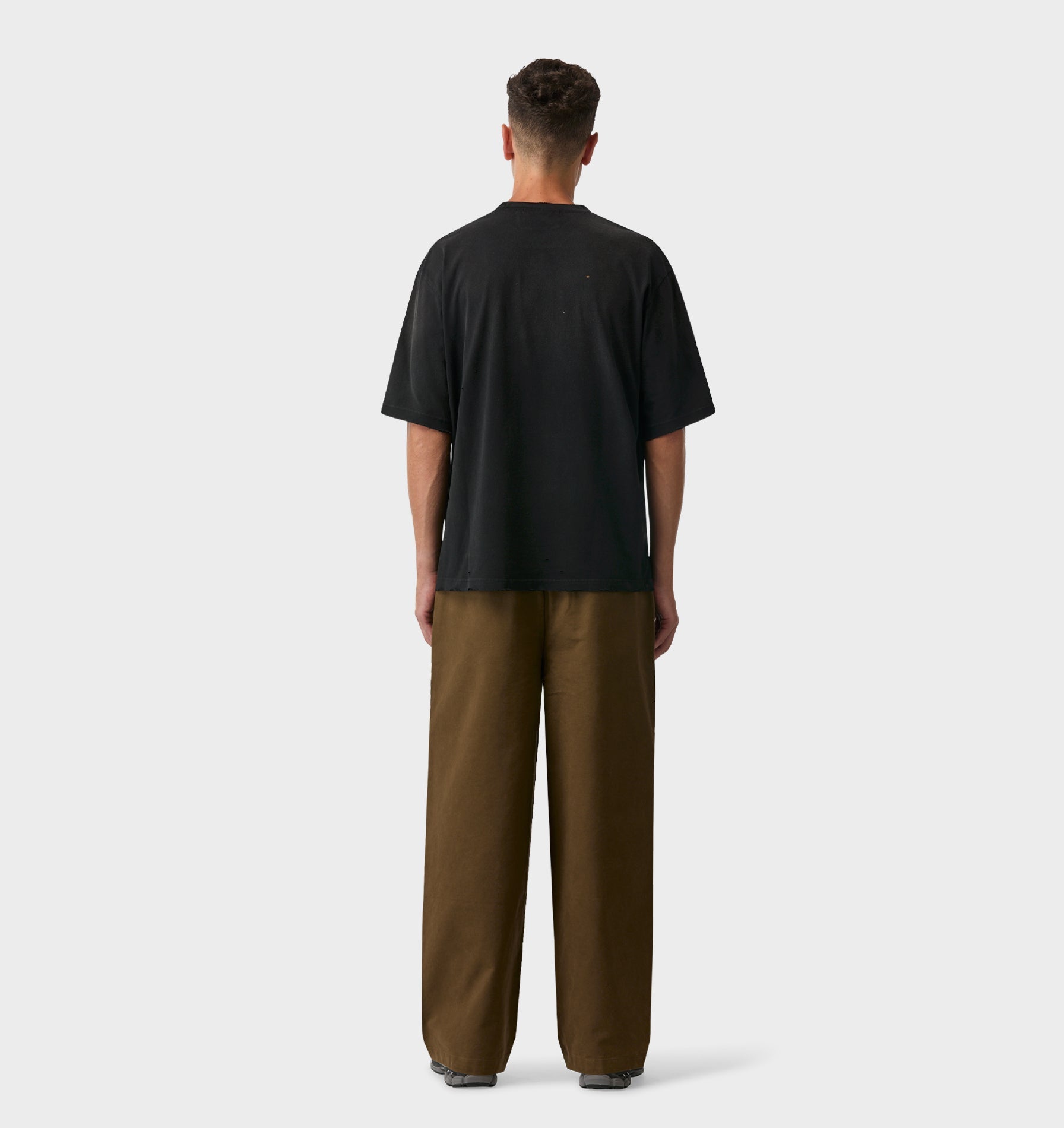 Wide Leg Pleat Pant - Khaki
