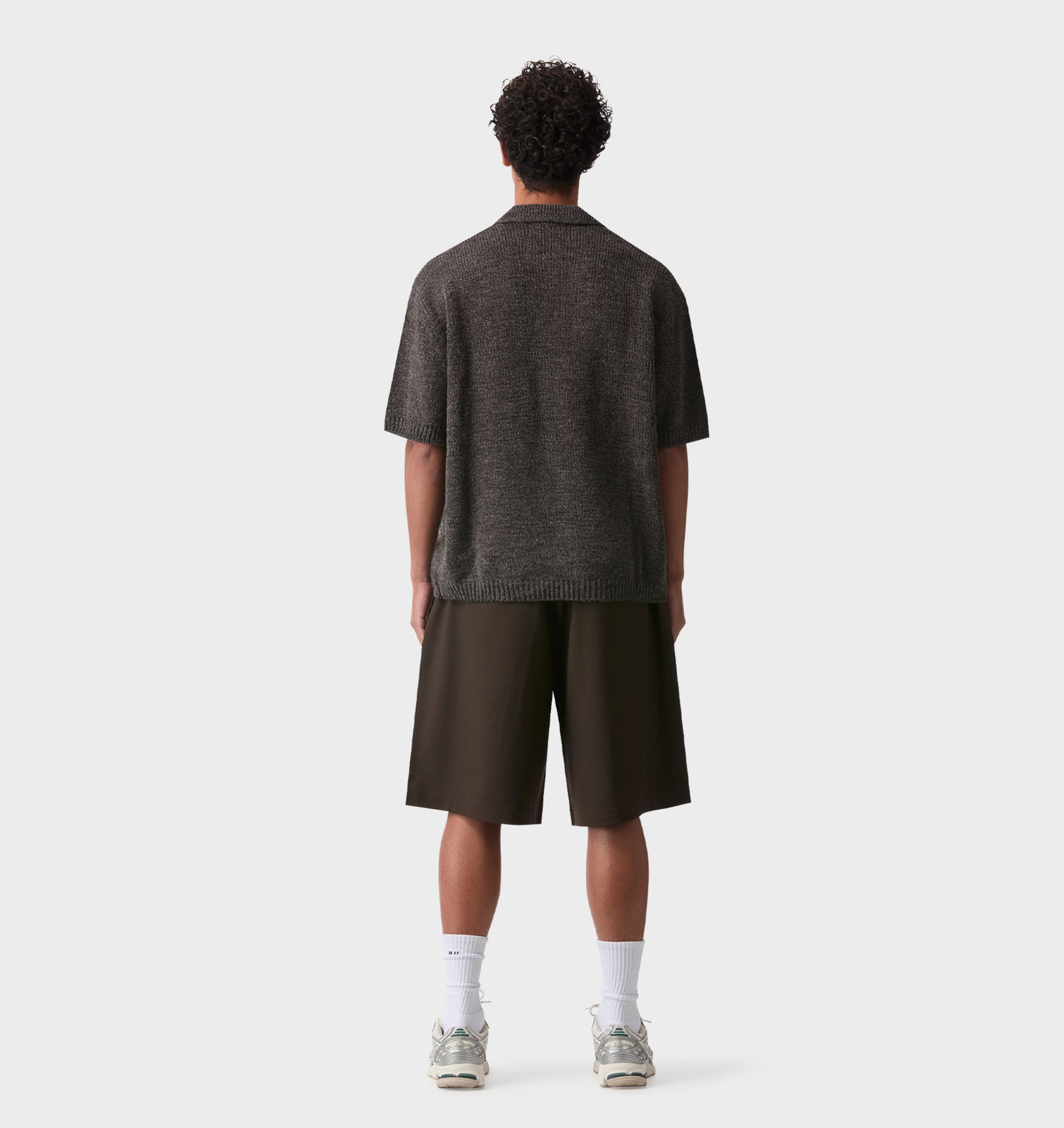 Box Knit Polo - Charcoal