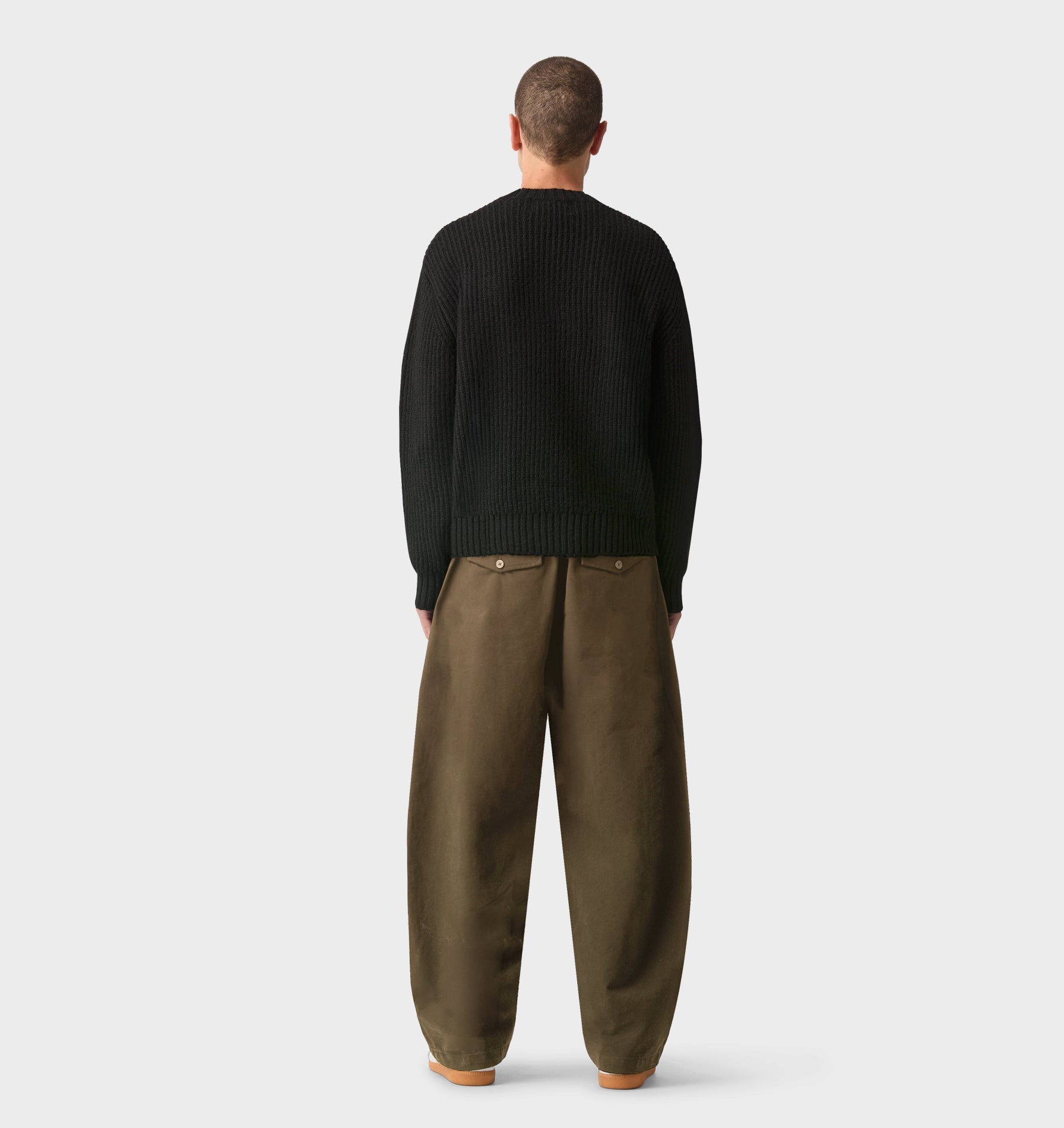 Box Pleat Pant - Dark Olive