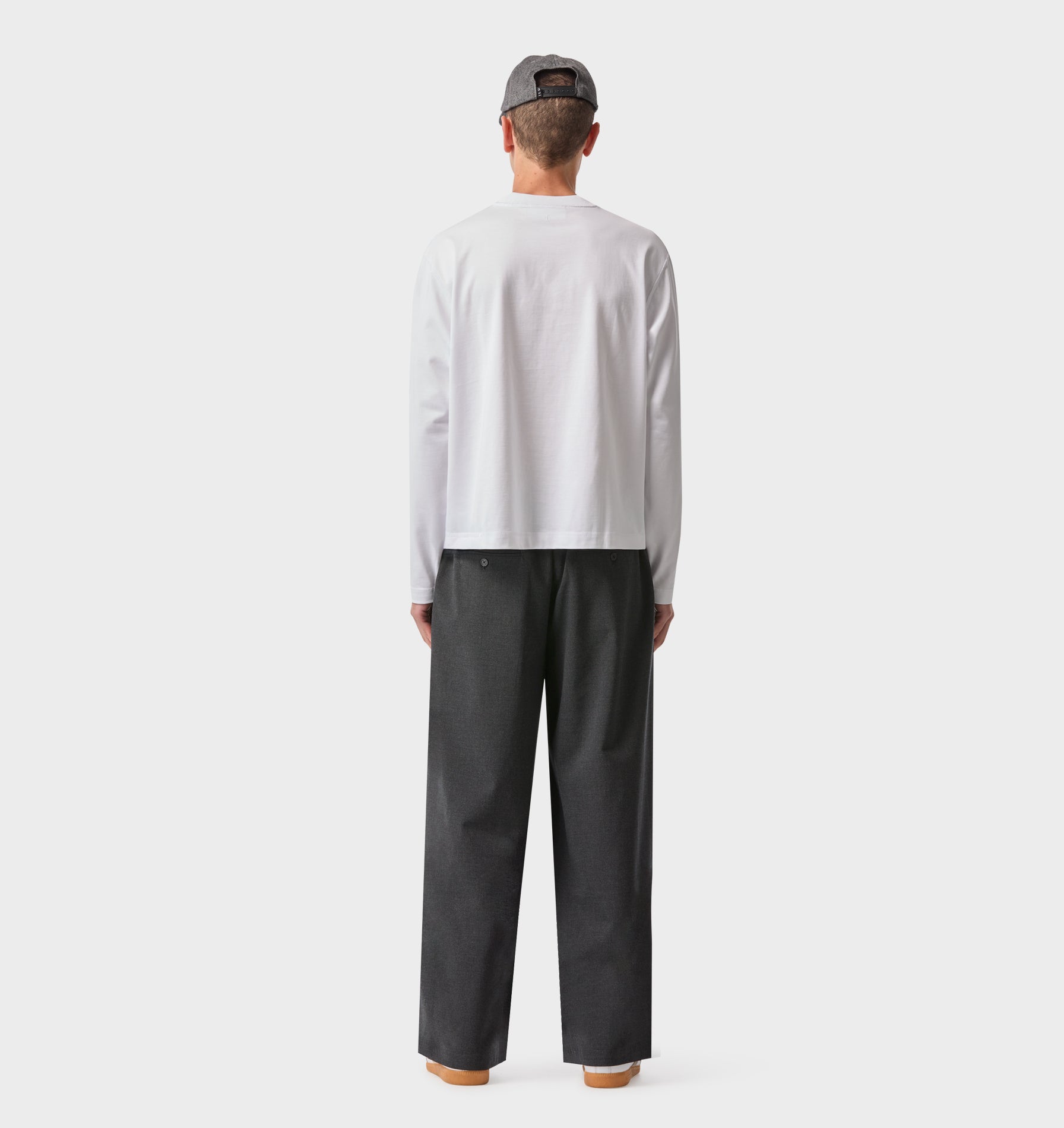 Crop Box LS Tee - White