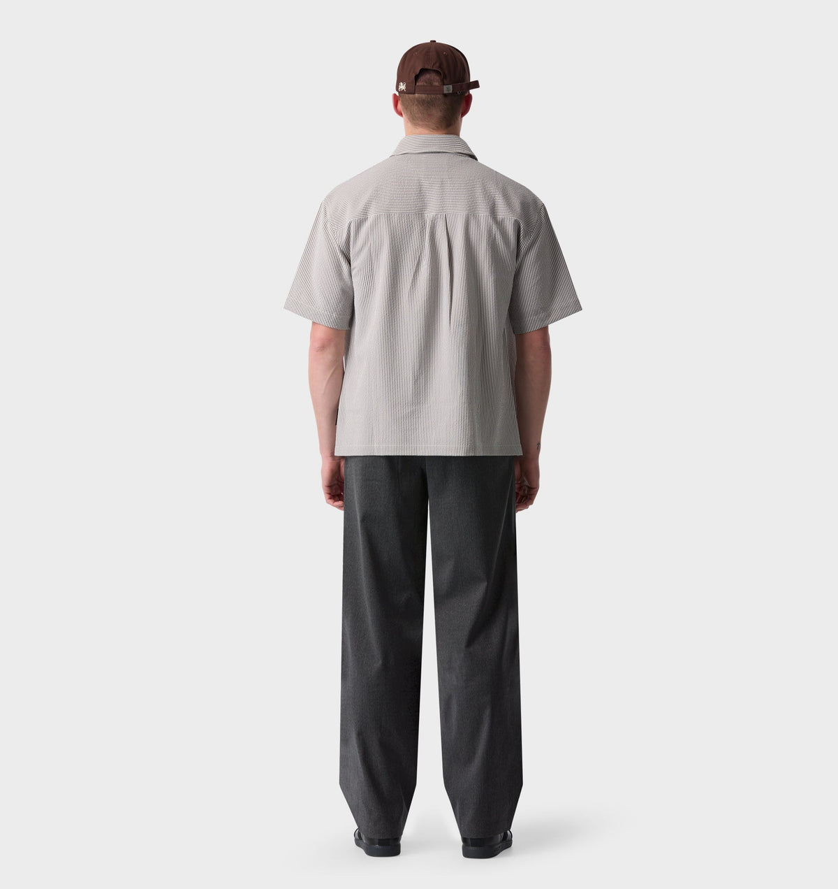 Twin Pleat Pant - Dark Grey Herringbone