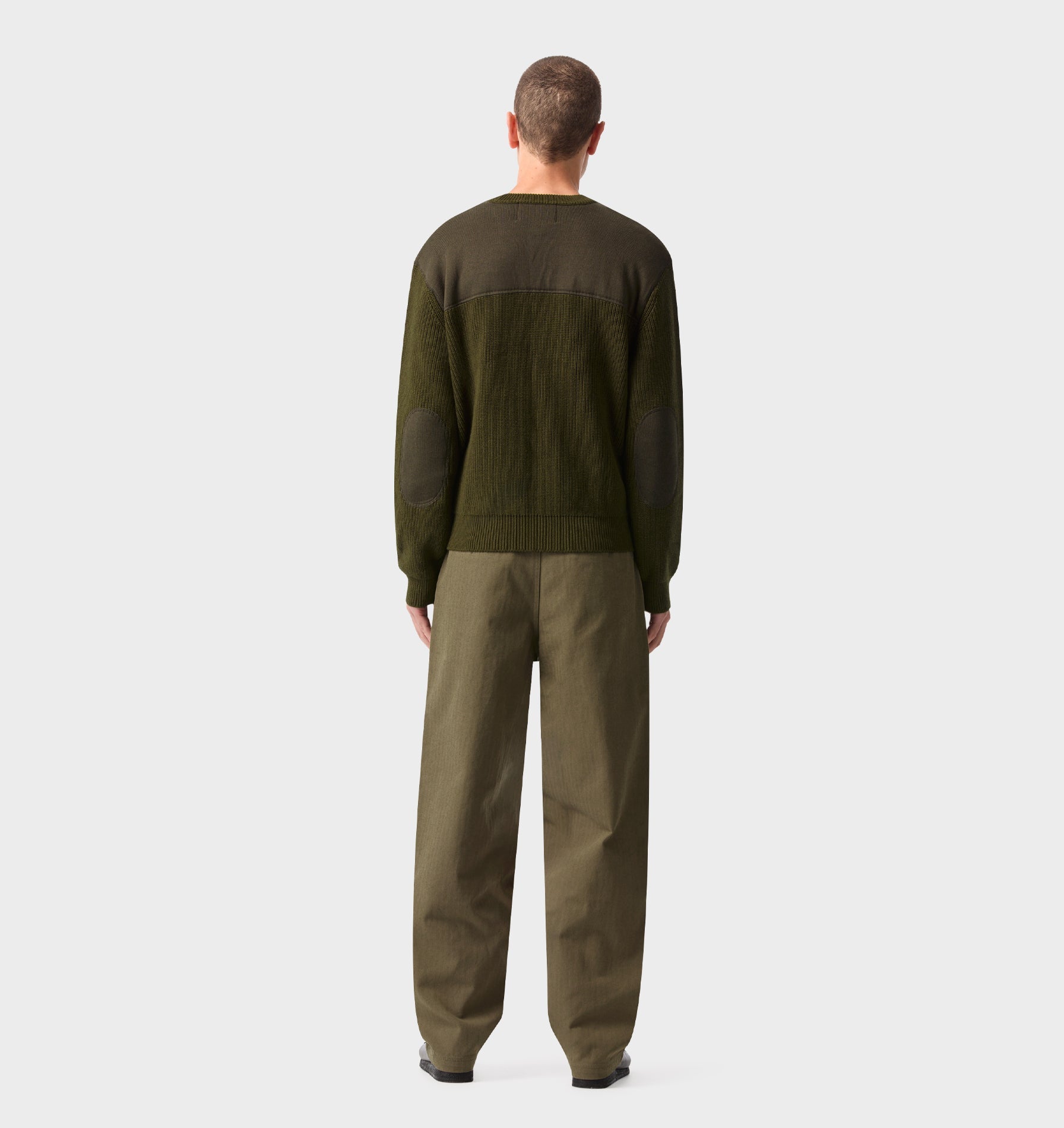 Militia Cropped Knit Sweater - Olive Marle