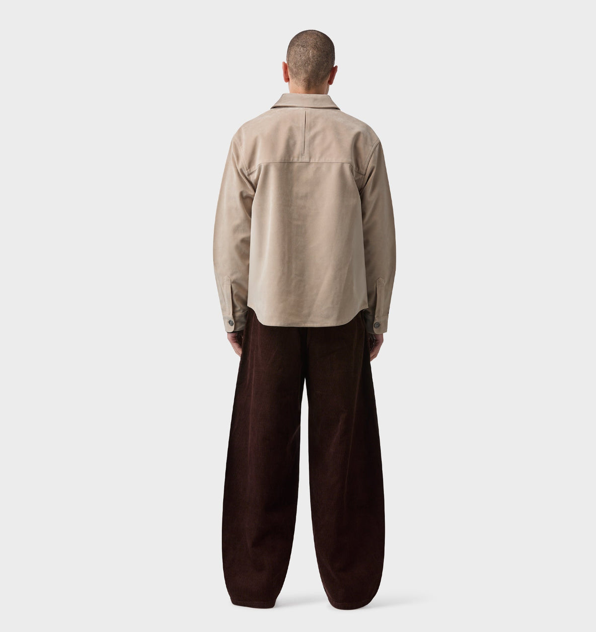Suede Overshirt - Stone