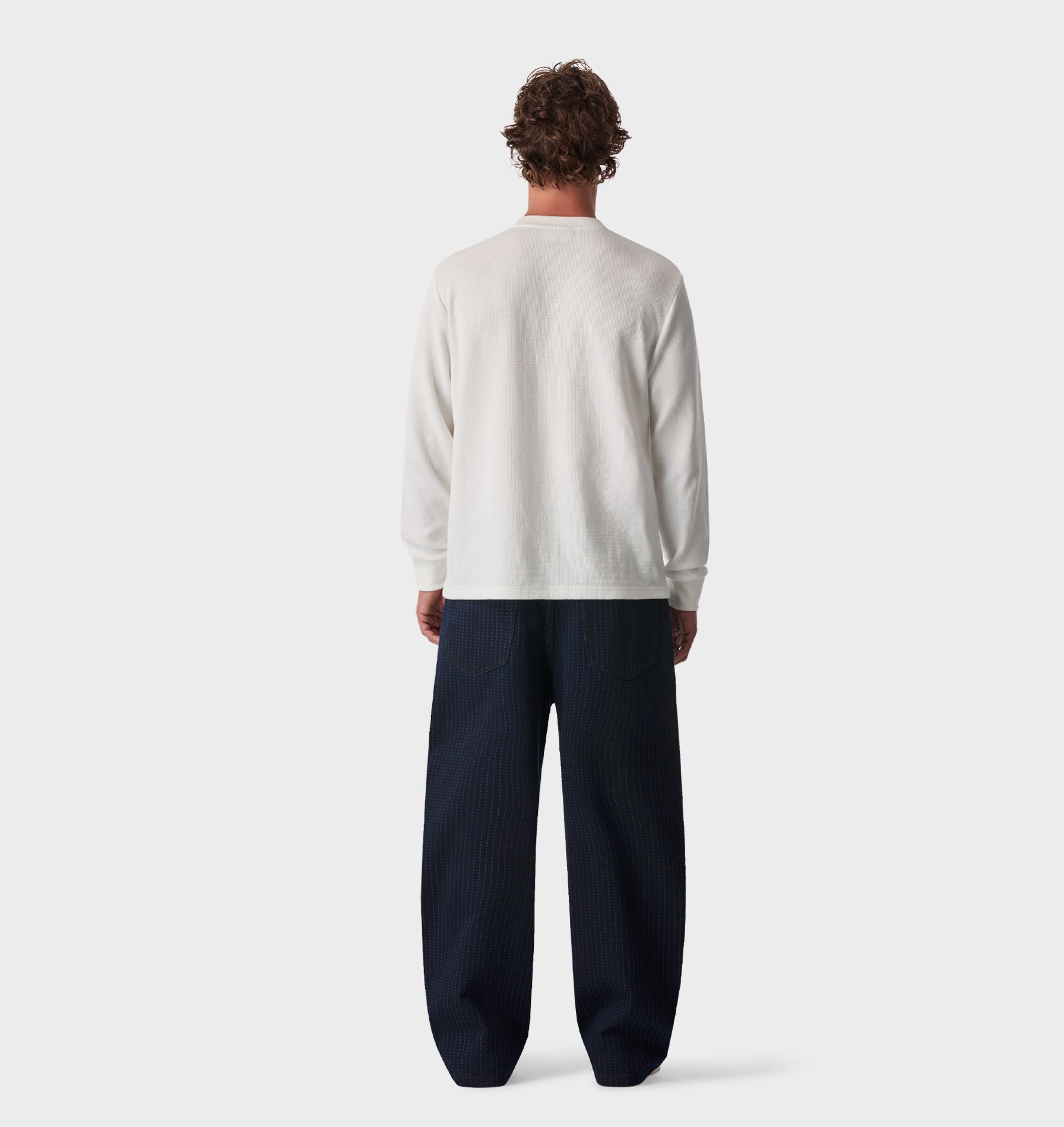 Waffle LS Tee - White