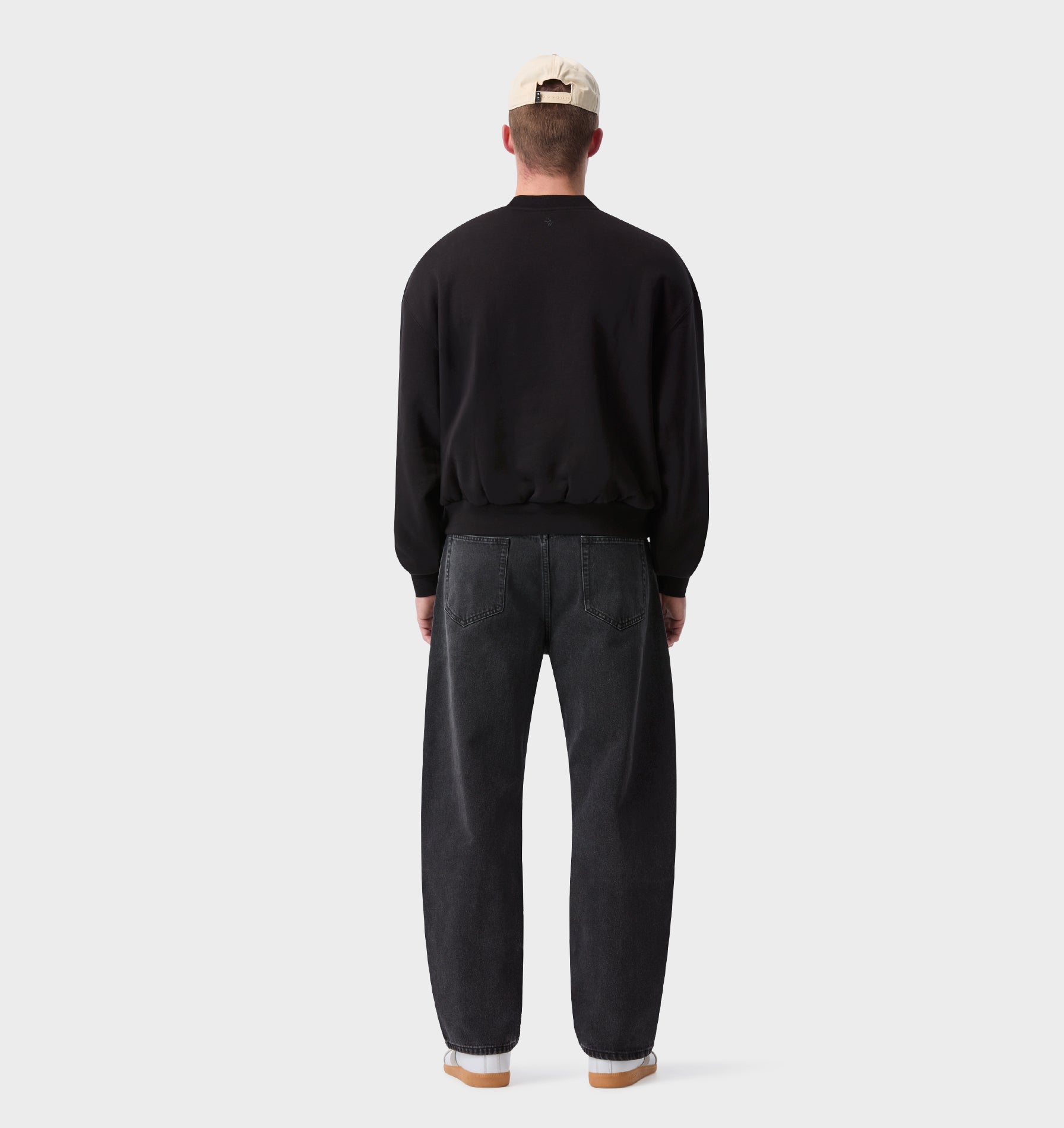 Barrel Leg Denim - Washed Black