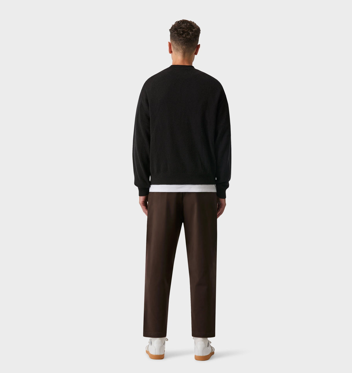 Rolled Neck Knit Sweater - Black