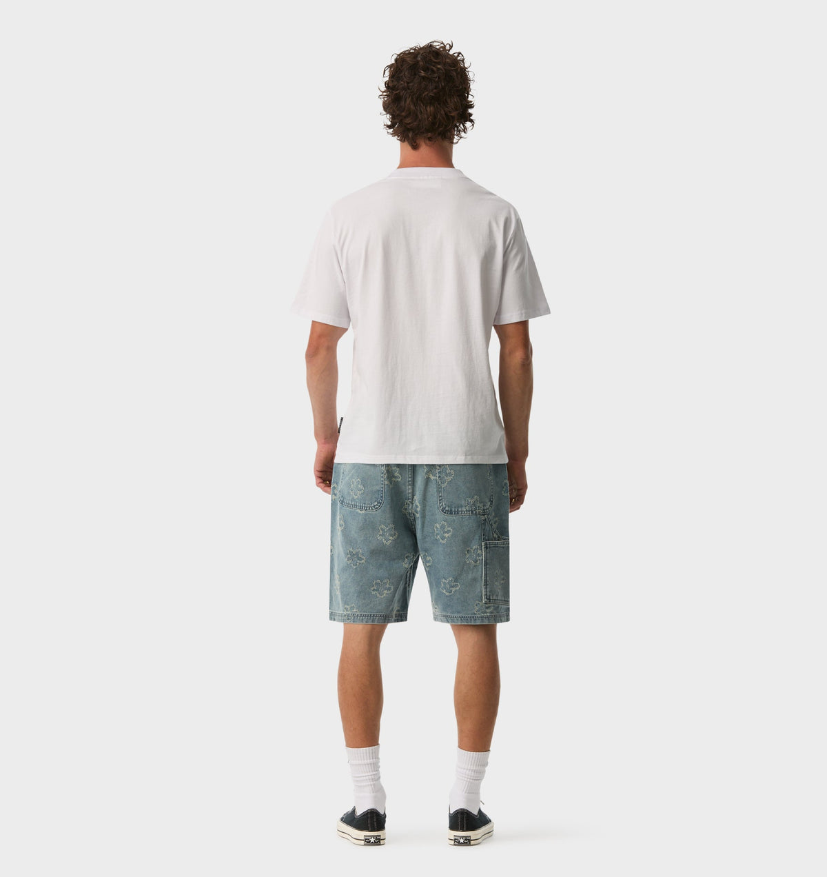 Floral Clean Carpenter Short - Vintage Blue