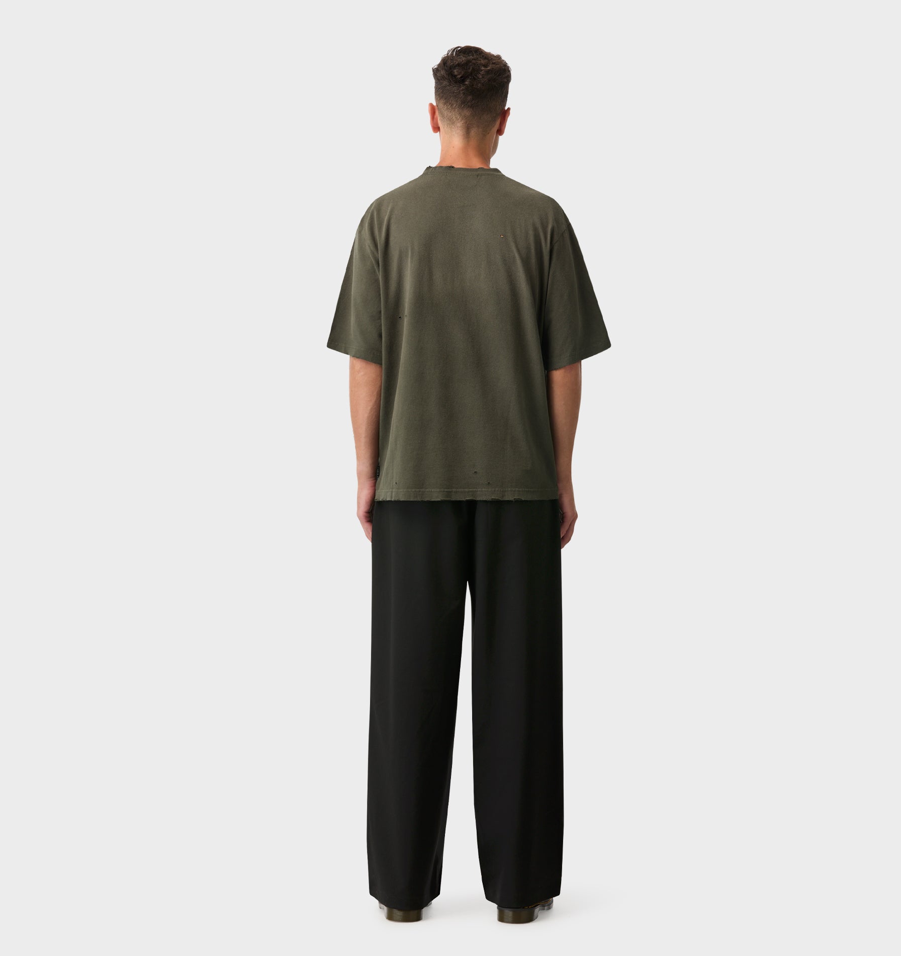 Distressed Oversized Tee - Faded Green