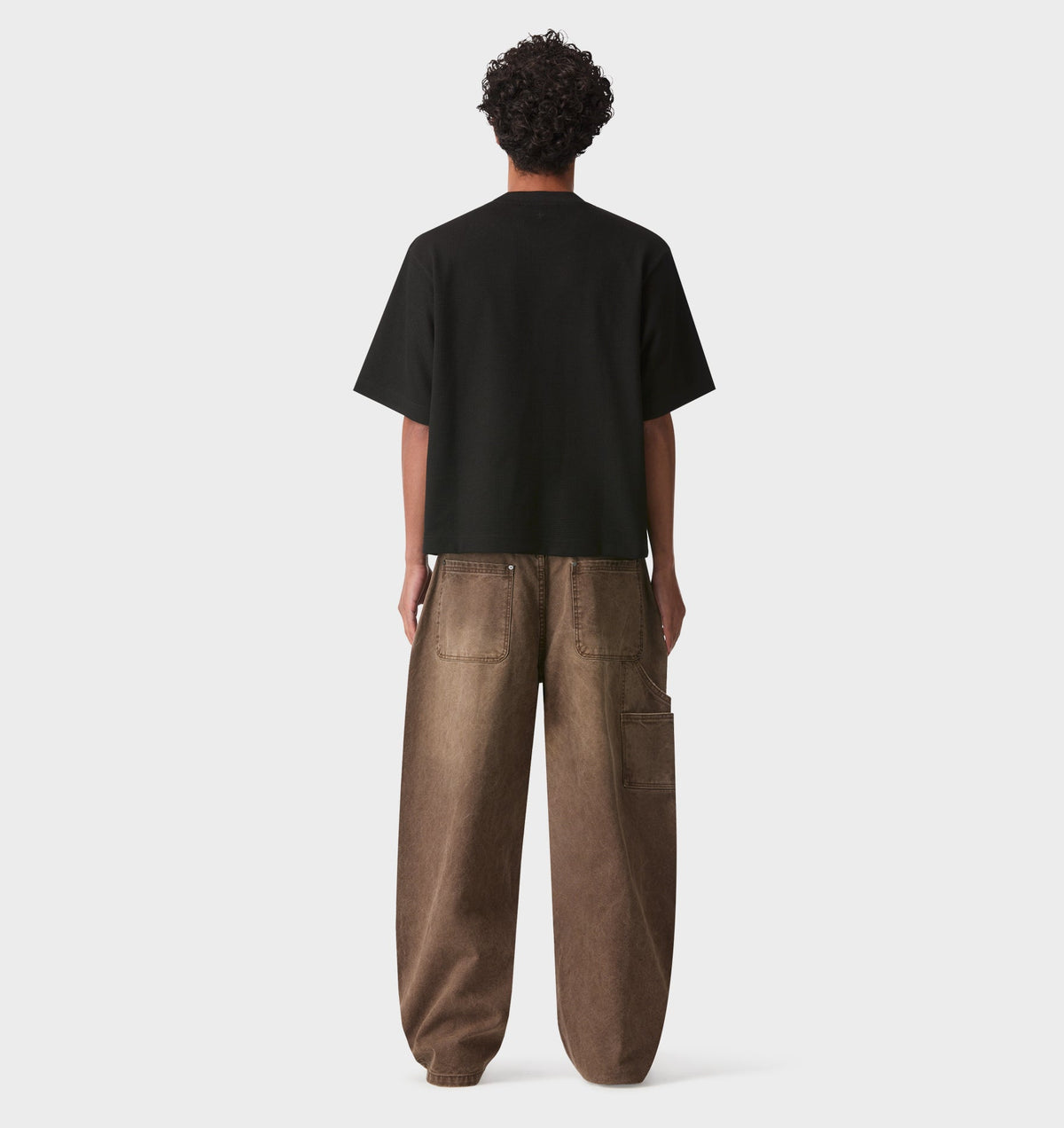 Waffle Box Crop Tee - Black