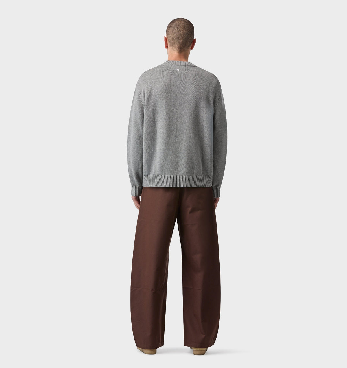 V Neck Sweater - Grey Marle
