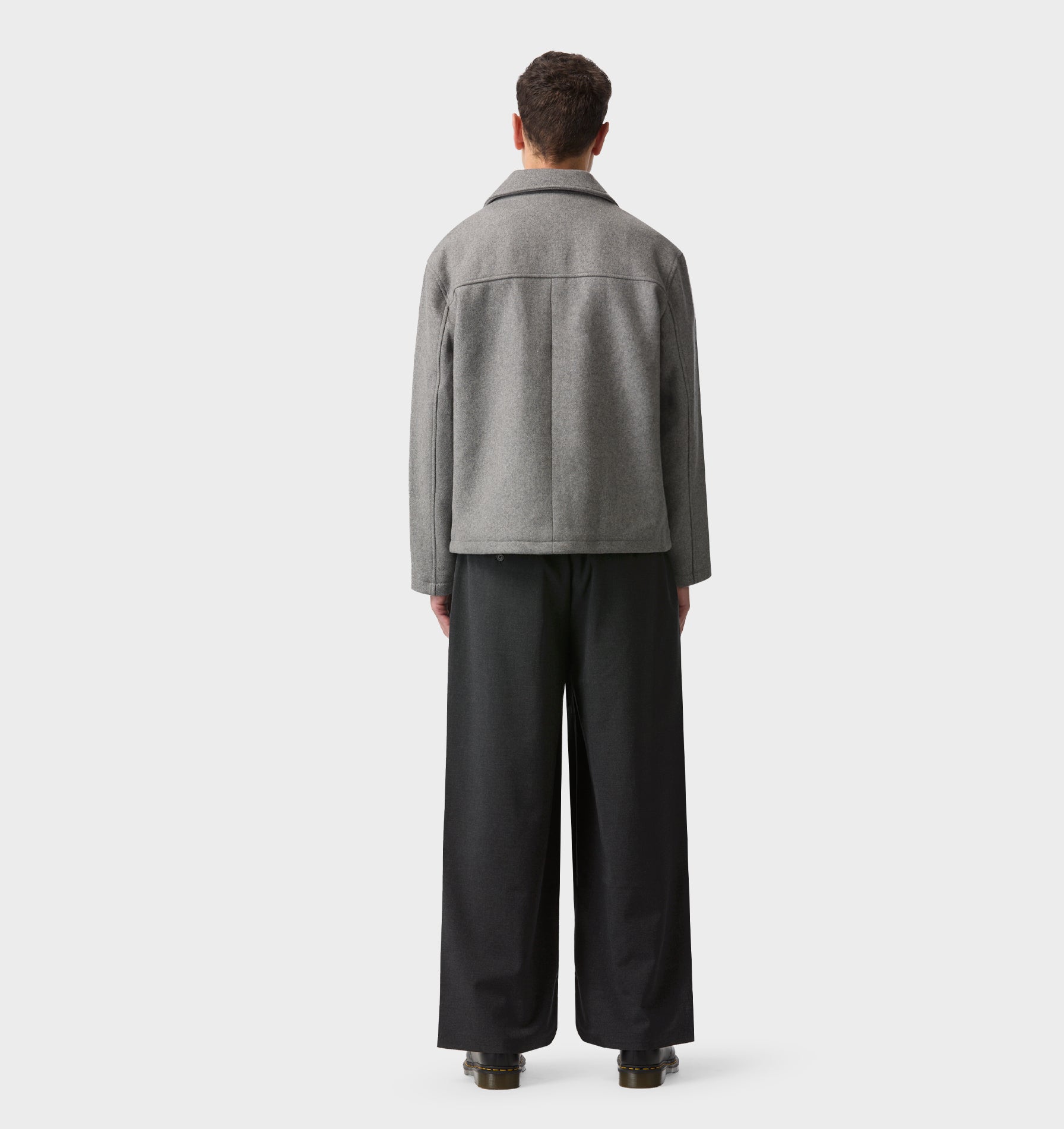 Wool Zip Jacket - Grey Marle