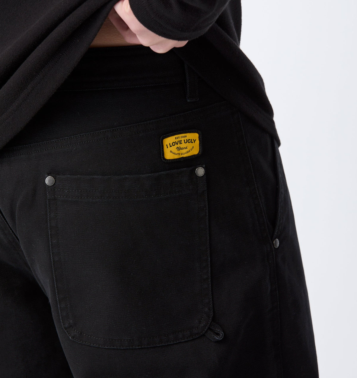 Edgar Wide Canvas Pant - Faded Black