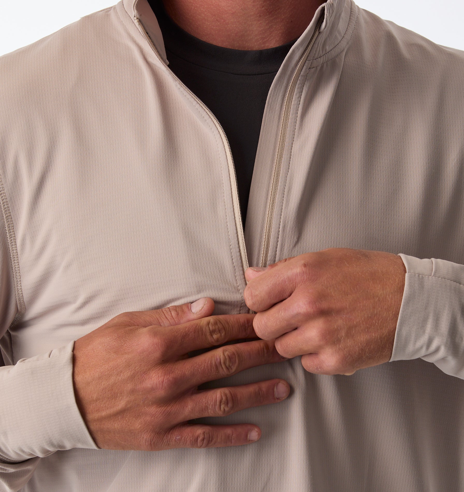 Active Zip Pullover - Taupe