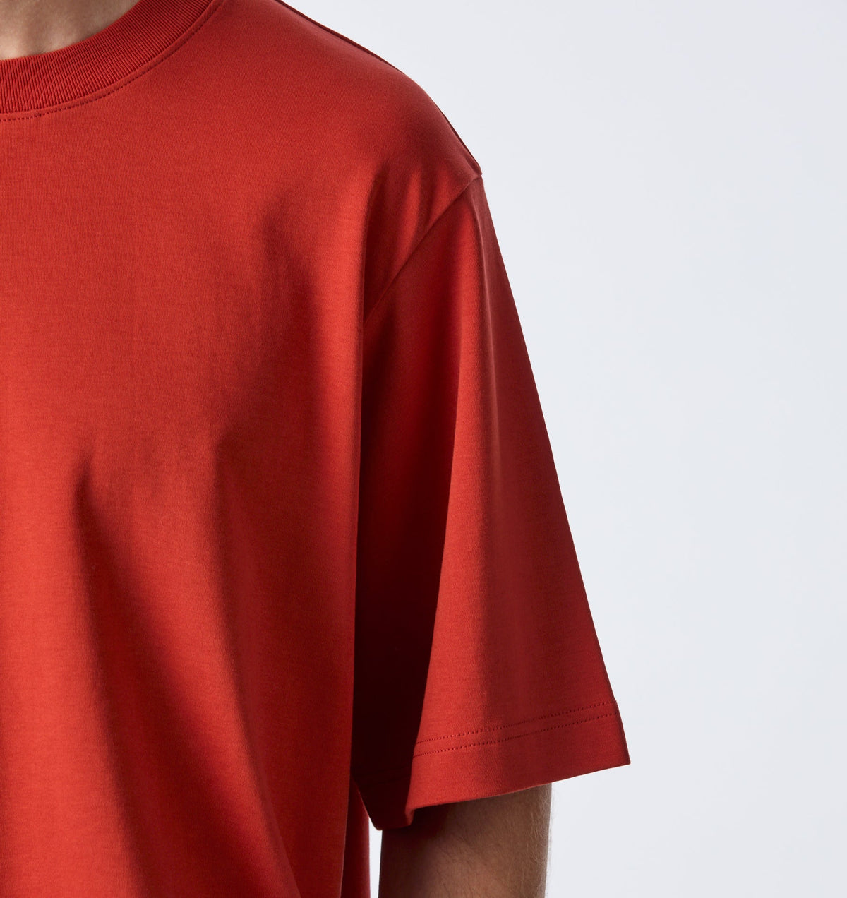 Interlock Crop Box Tee - Brick Red