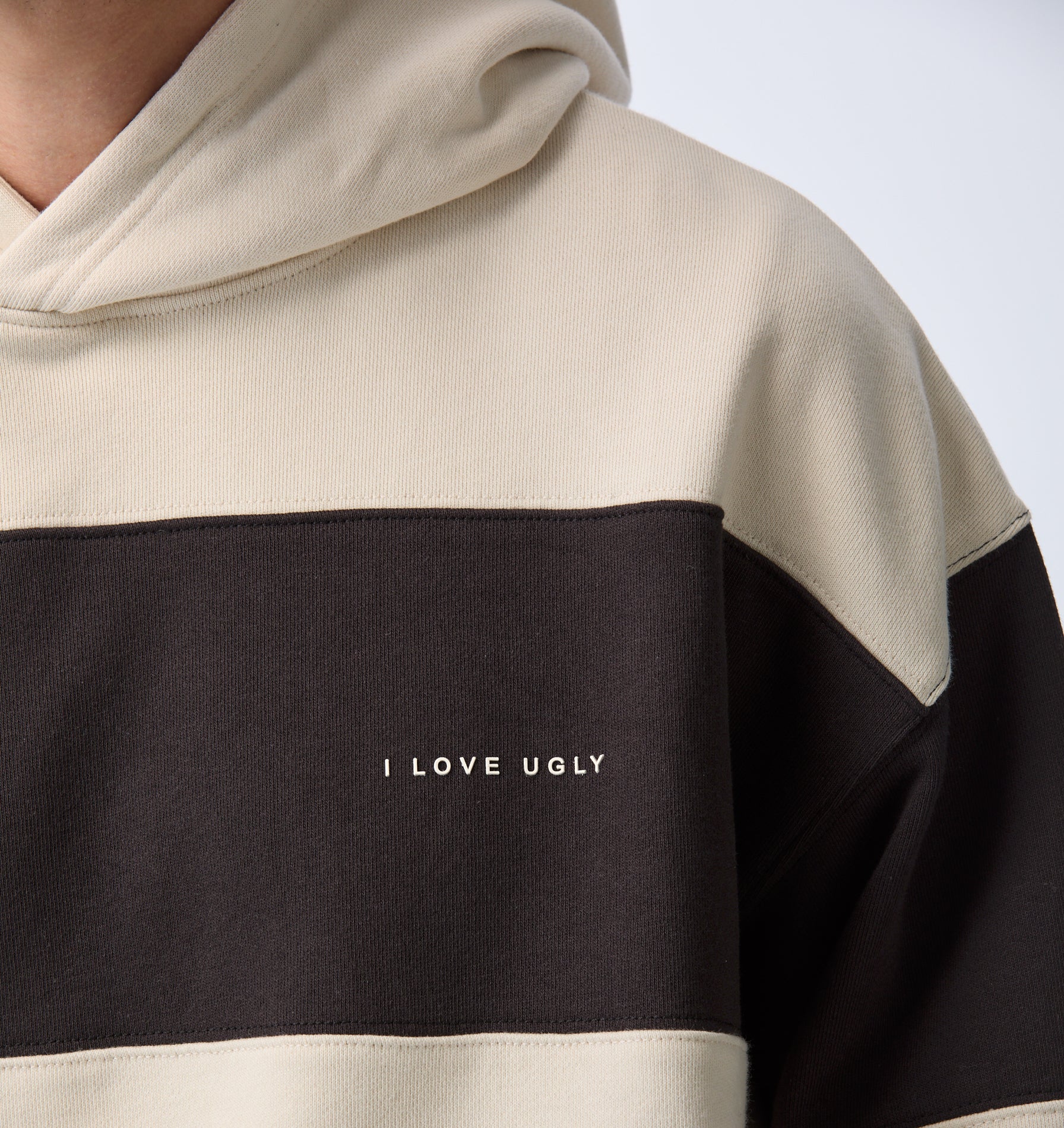 Stripe Box Hood - Off White/ Charcoal