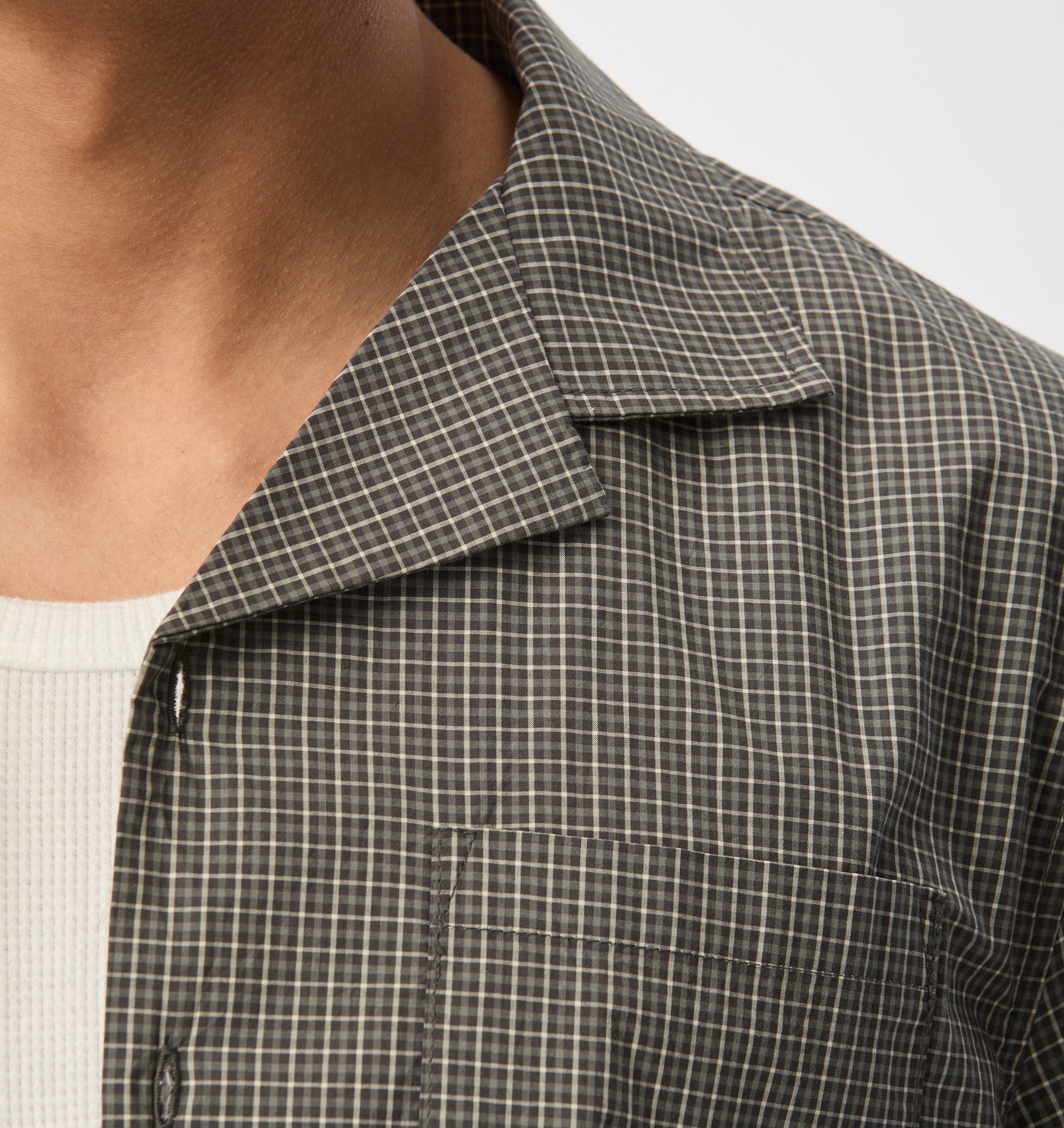 Check Cuban Collar SS Shirt - Grey/Green Check