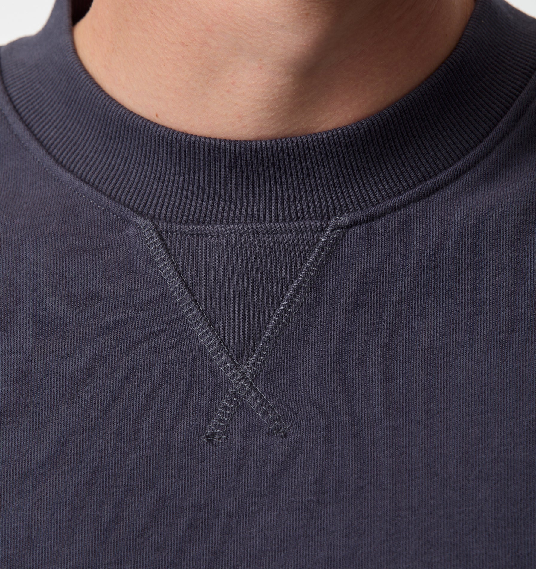 Crop Oversized Crew - Indigo