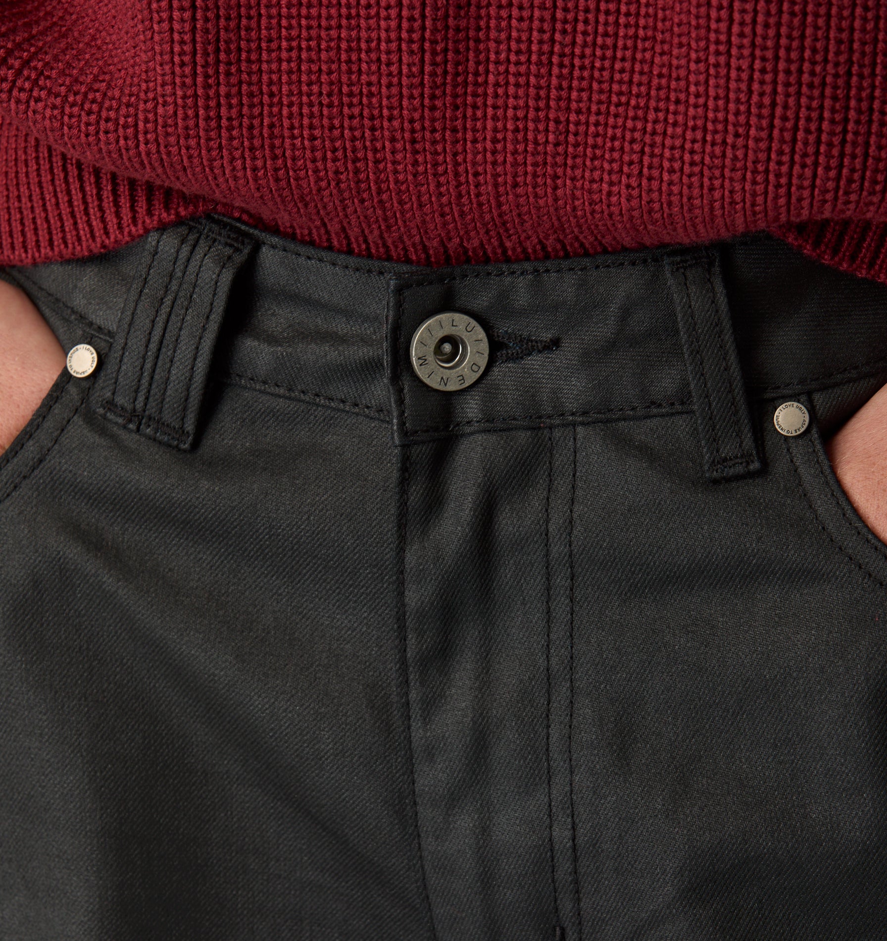 Edgar Wide Denim - Coated Black
